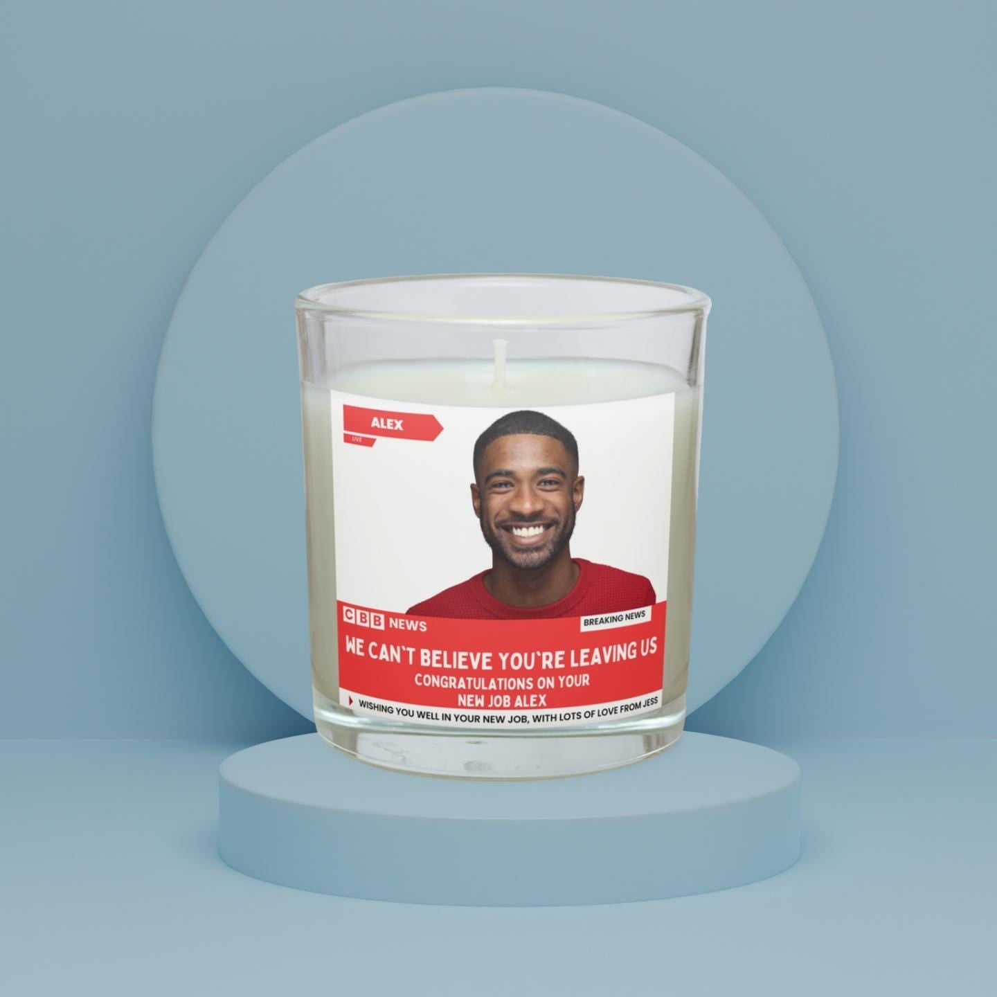 Funny New Job NEWS Message Candle Gift: Personalised New Job Photo Candle, Leaving Gift, Funny New Job Message Candle Gift Etsy