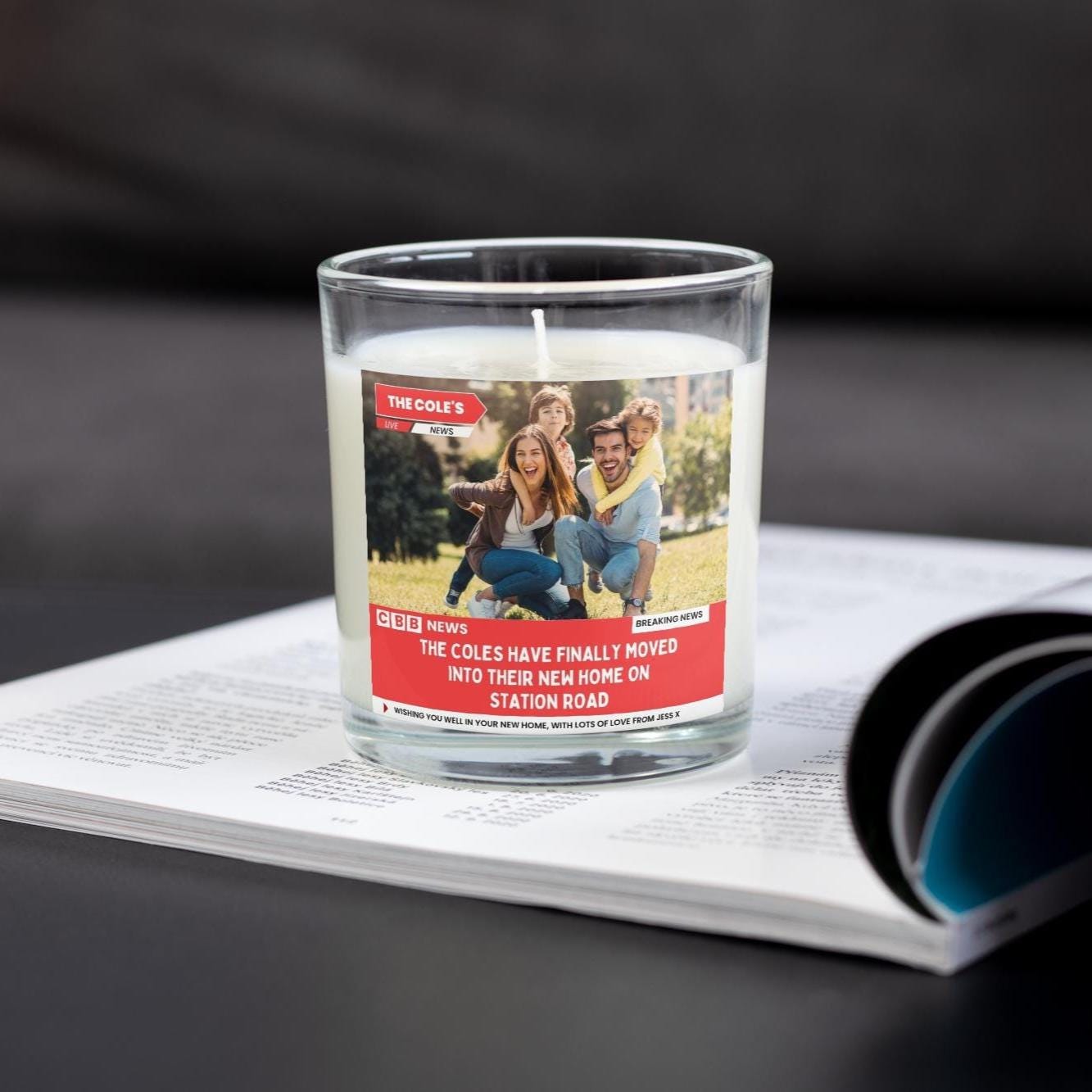 Funny New Home News Gift | Personalised Photo & Message New Home Soy Wax Candle Etsy