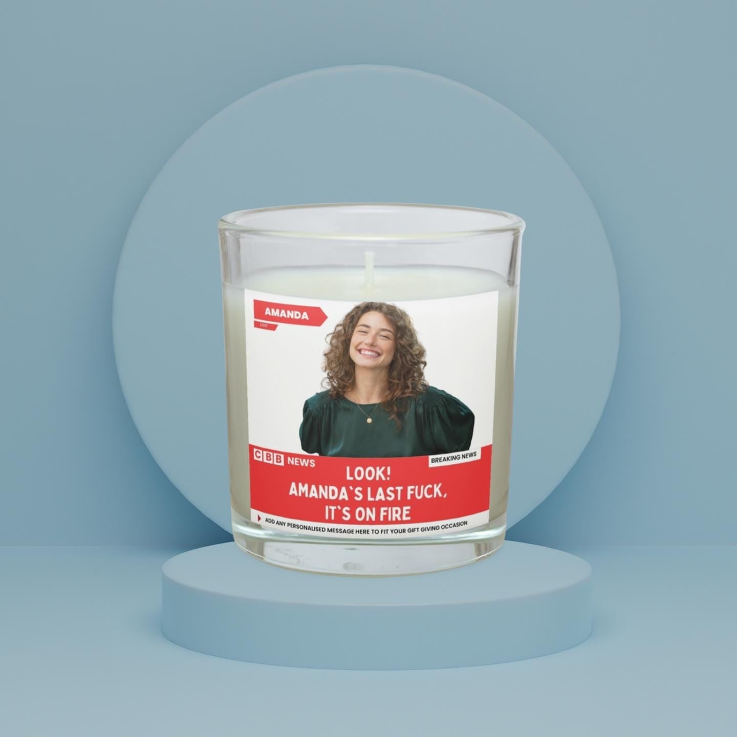 Last Fuck Personalised Candle | Funny Breaking News Photo Message Gift Etsy
