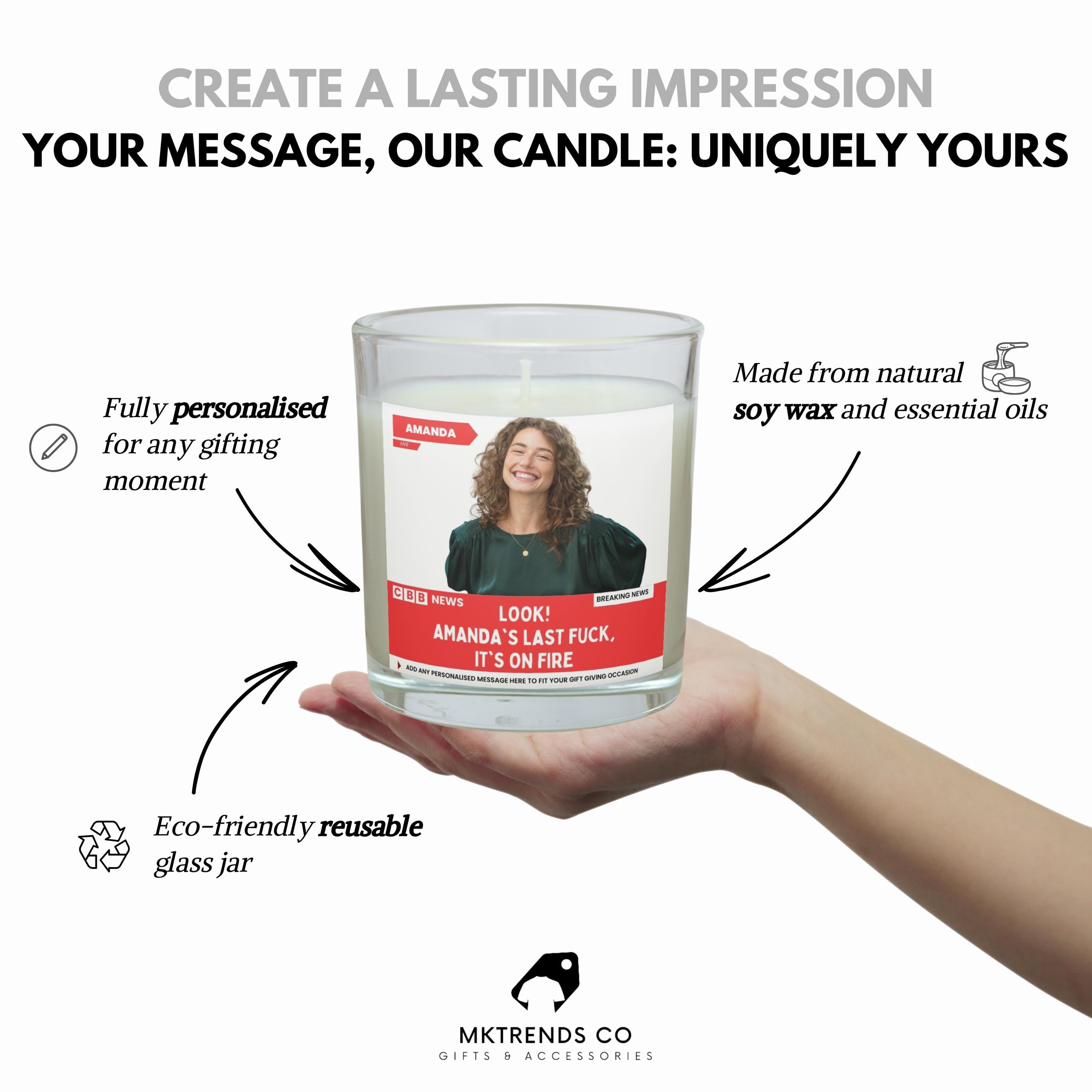 Last Fuck Personalised Candle | Funny Breaking News Photo Message Gift Etsy