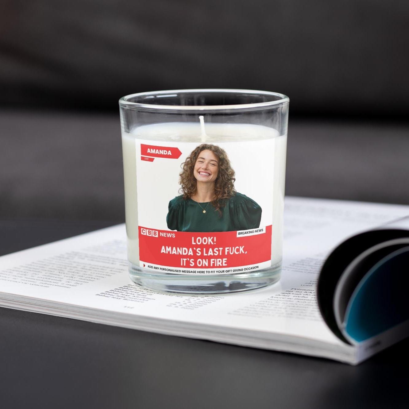 Last Fuck Personalised Candle | Funny Breaking News Photo Message Gift Etsy