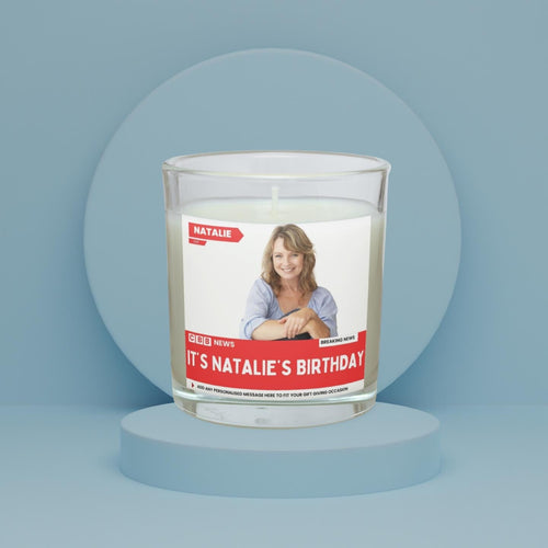 Birthday Message & Photo Personalised Candle | Breaking News Style Funny Birthday Gift Etsy