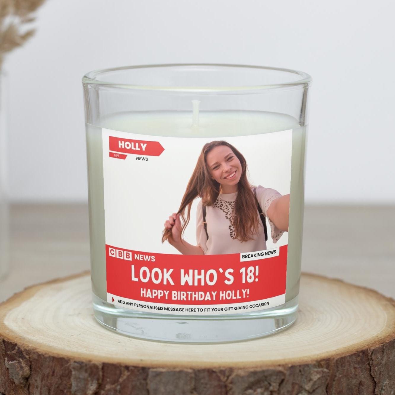 18th Birthday Photo & Message Personalised Soy Wax Candle | Fun News Style Birthday Gift | 18th Milestone Birthday Candle Gift Etsy