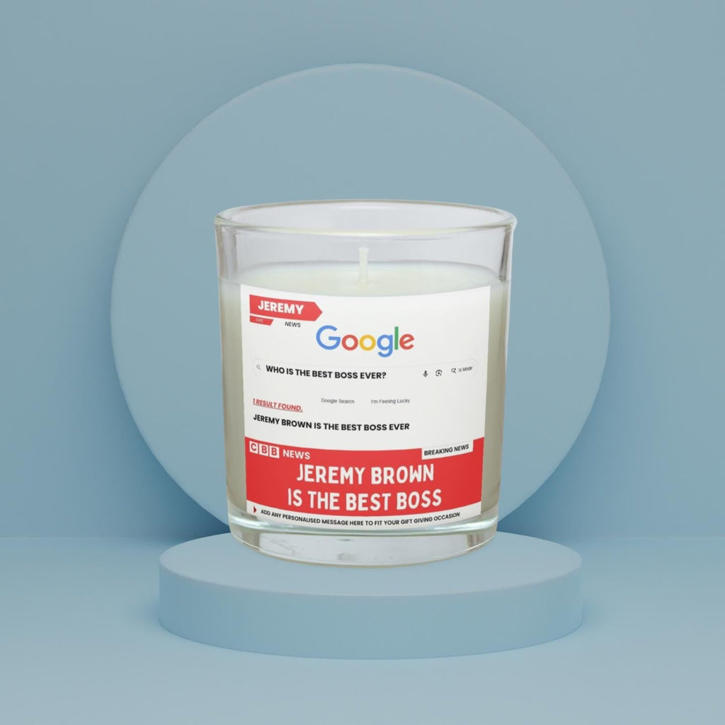 Best Boss Ever Personalised Candle | Funny Boss Photo & Message Custom Gift | Breaking News: Best Boss Ever Candle Gift Etsy