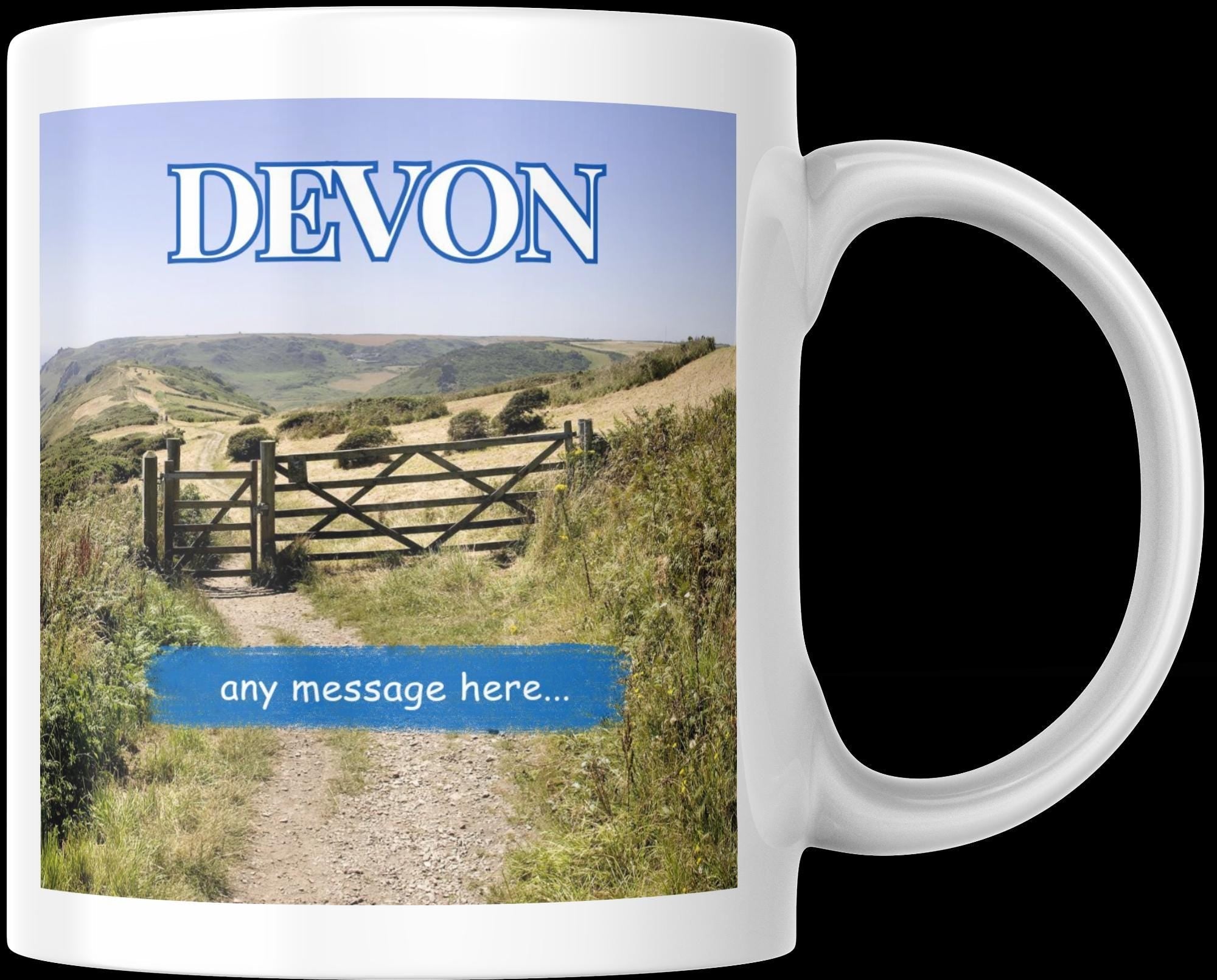 Personalised Devon Mug | Custom Scenic Coffee Cup | Devon Gift | Countryside Mug | Custom Message Mug | UK Souvenir | Gift for Him Her Etsy