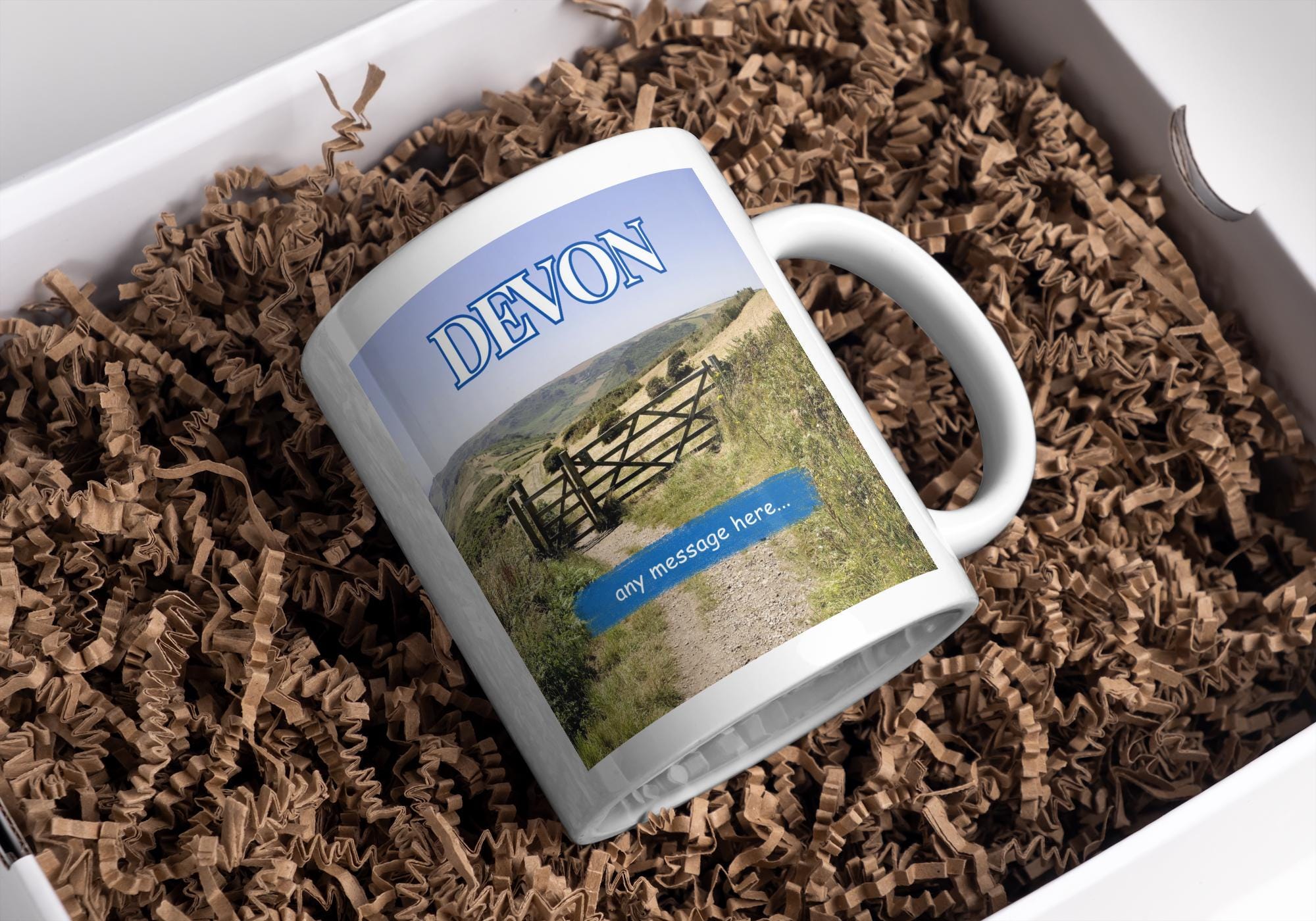 Personalised Devon Mug | Custom Scenic Coffee Cup | Devon Gift | Countryside Mug | Custom Message Mug | UK Souvenir | Gift for Him Her Etsy