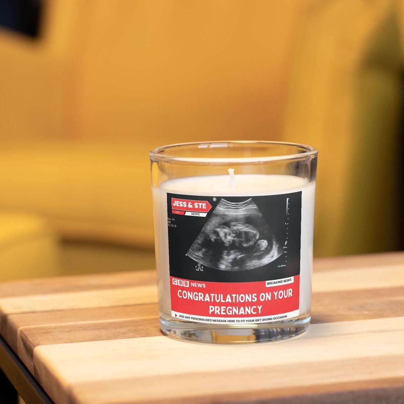 Baby Scan Ultrasound Photo & Message Personalised Candle | Expecting Parents News Novelty Gift Etsy