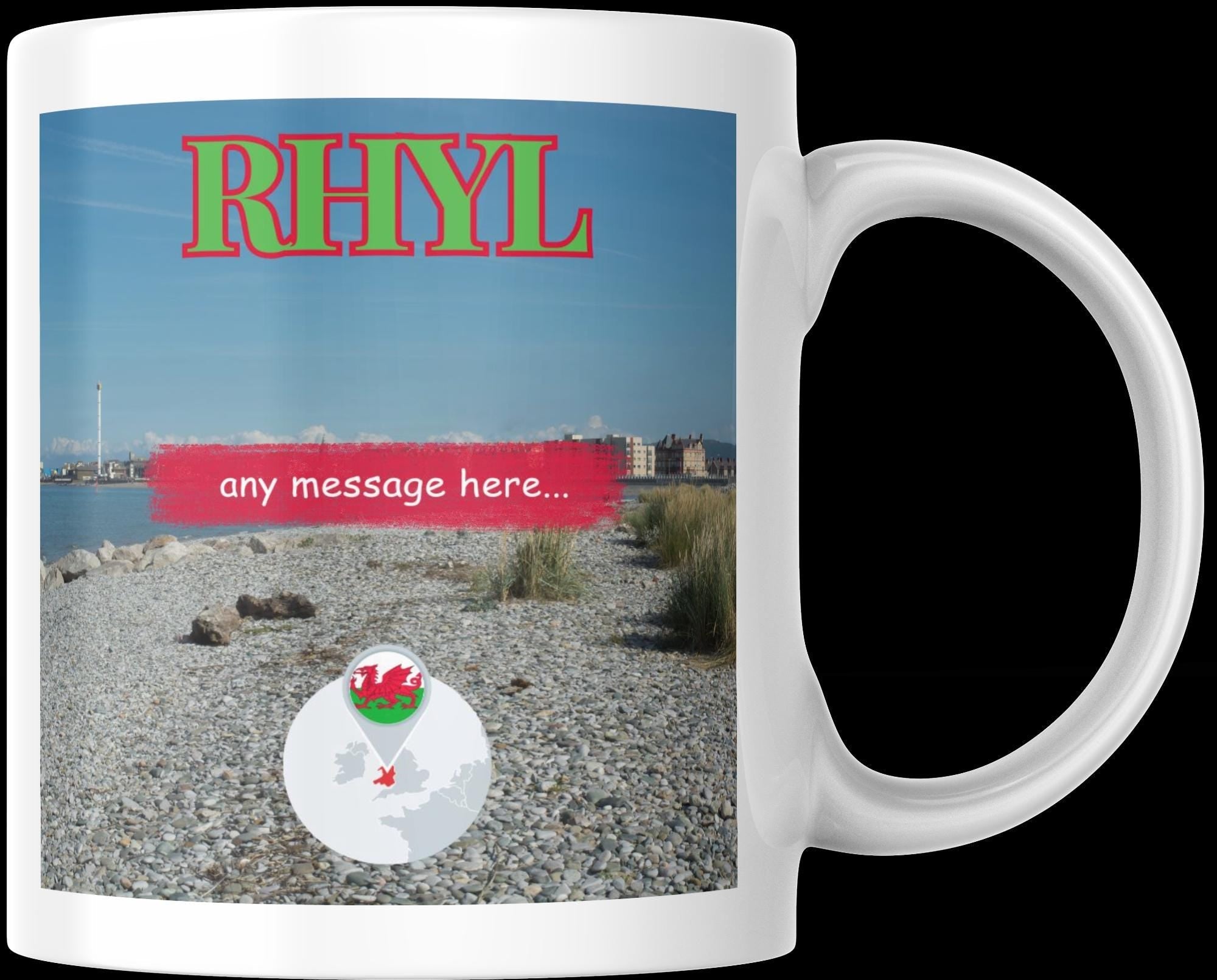 Personalised Rhyl Mug | Custom Seaside Gift | Rhyl Beach Mug | Wales Souvenir | Coastal Coffee Cup | Gift for Him or Her Etsy