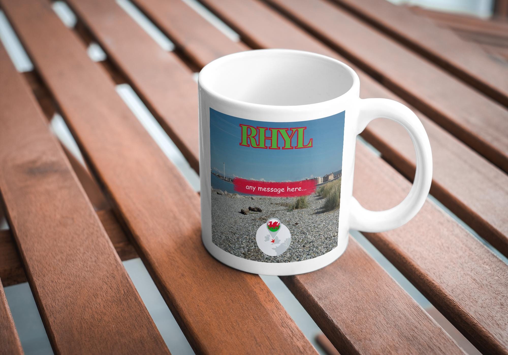 Personalised Rhyl Mug | Custom Seaside Gift | Rhyl Beach Mug | Wales Souvenir | Coastal Coffee Cup | Gift for Him or Her Etsy