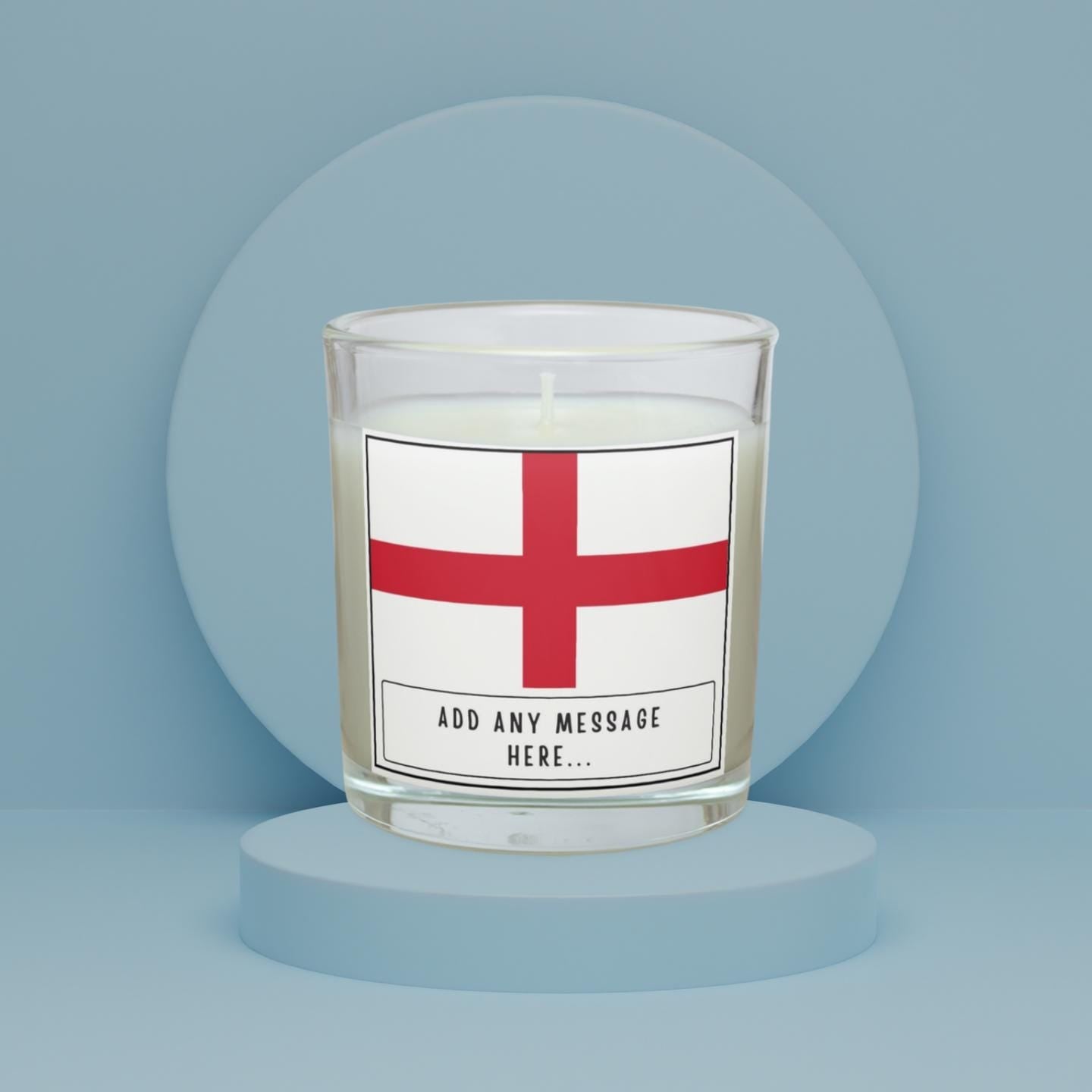 England Personalised Candle | England Flag Gift | England Flag Message Gift | St Georges Cross | British Home Décor | This Is England Gift Etsy