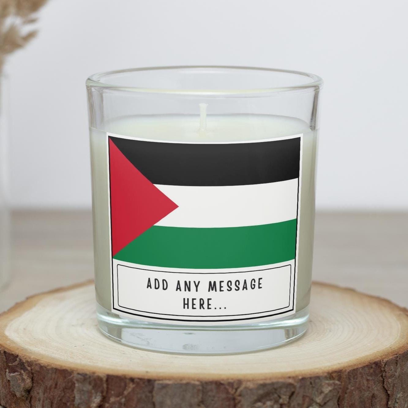 Palestine Candle | Flag of Palestine Gift | Palestine Message Candle | Palestine Home Décor | Missing Palestine | Palestine Cultural Candle Etsy