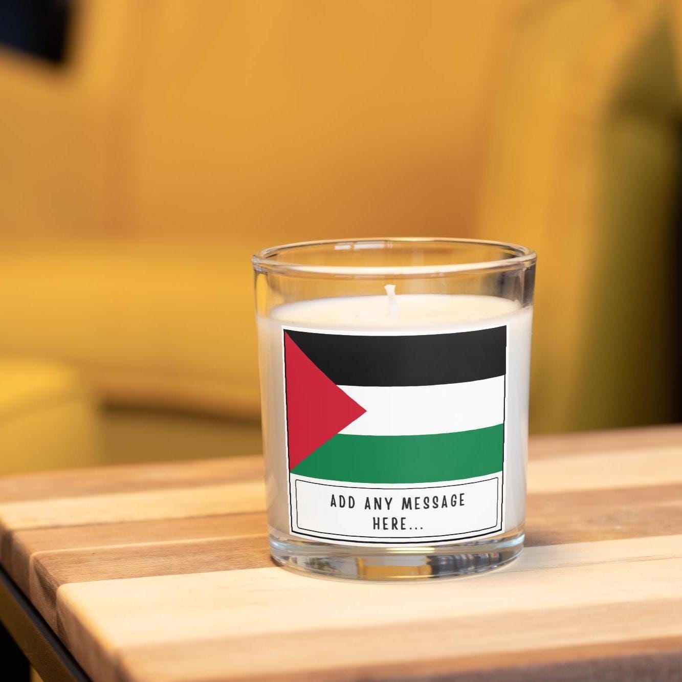 Palestine Candle | Flag of Palestine Gift | Palestine Message Candle | Palestine Home Décor | Missing Palestine | Palestine Cultural Candle Etsy