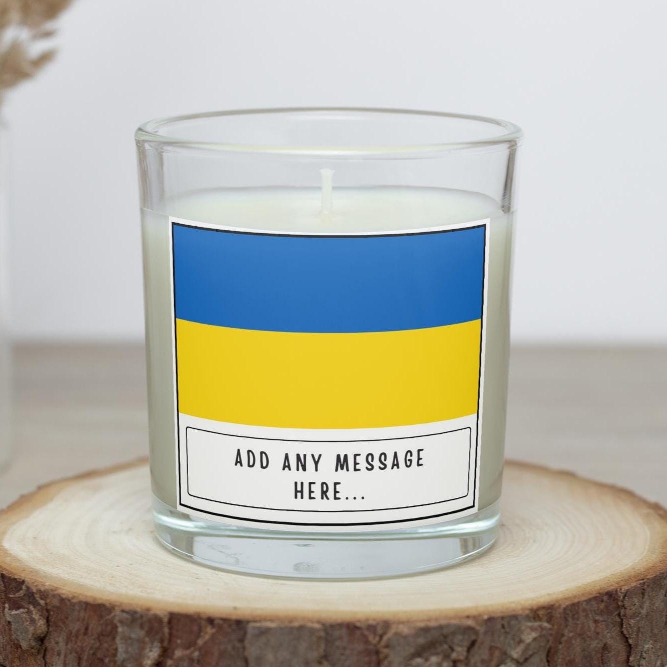 Ukraine Personalised Candle | Flag of Ukraine | Ukraine Message Candle | Gift for Ukrainian | Patriotic Ukraine Gift | Missing Ukraine Gift Etsy