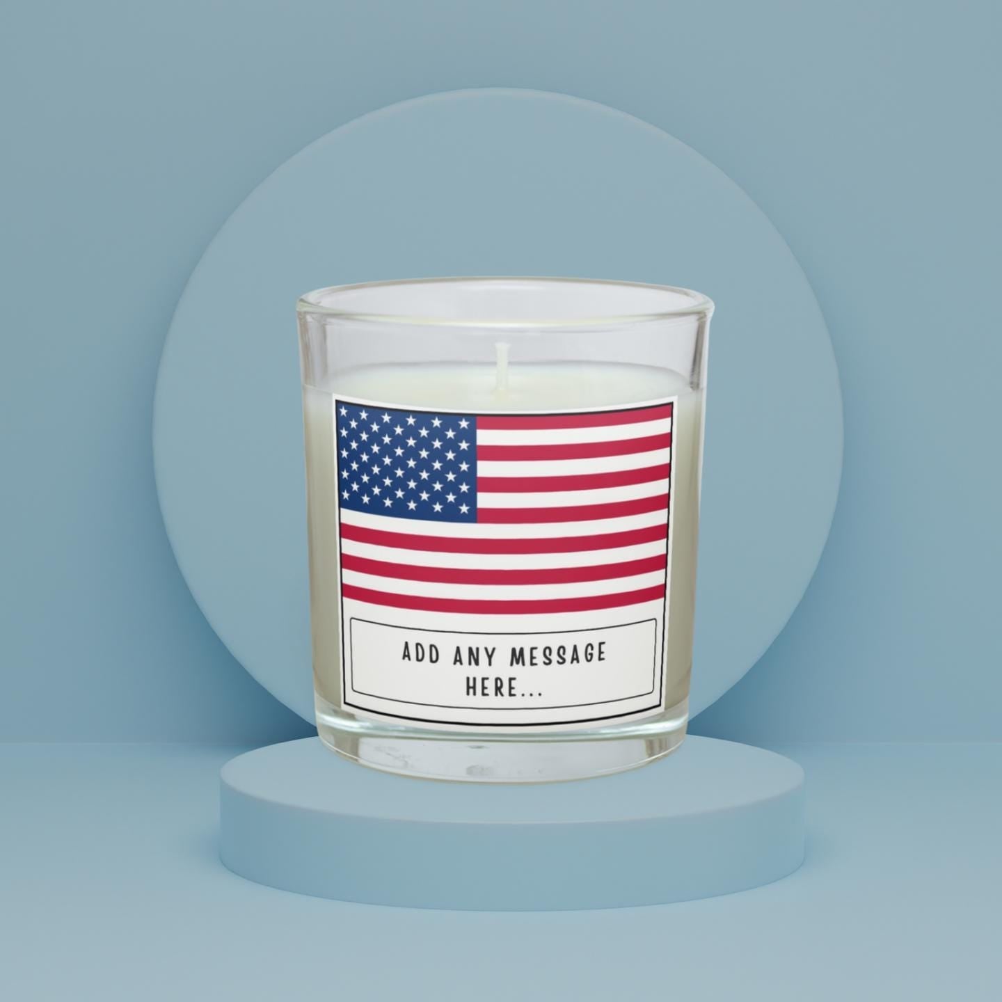 USA Personalised Candle | Flag of USA | America Message Candle | Gift for American | America Memory Gift | America Birthday | USA Christmas Etsy