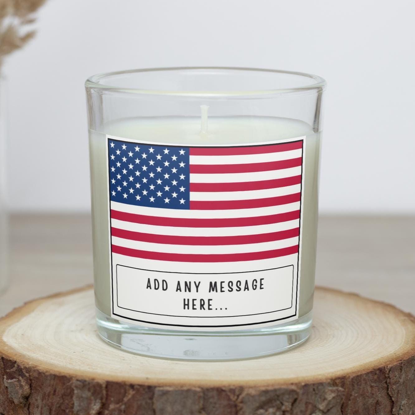 USA Personalised Candle | Flag of USA | America Message Candle | Gift for American | America Memory Gift | America Birthday | USA Christmas Etsy