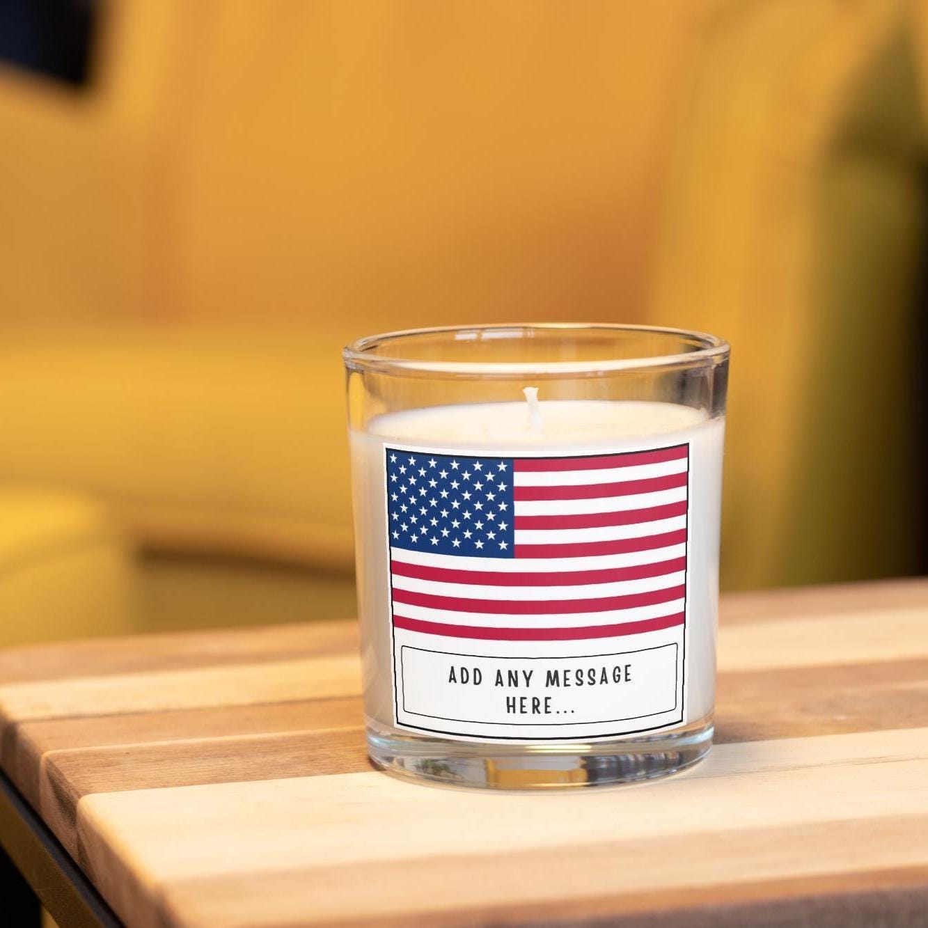 USA Personalised Candle | Flag of USA | America Message Candle | Gift for American | America Memory Gift | America Birthday | USA Christmas Etsy