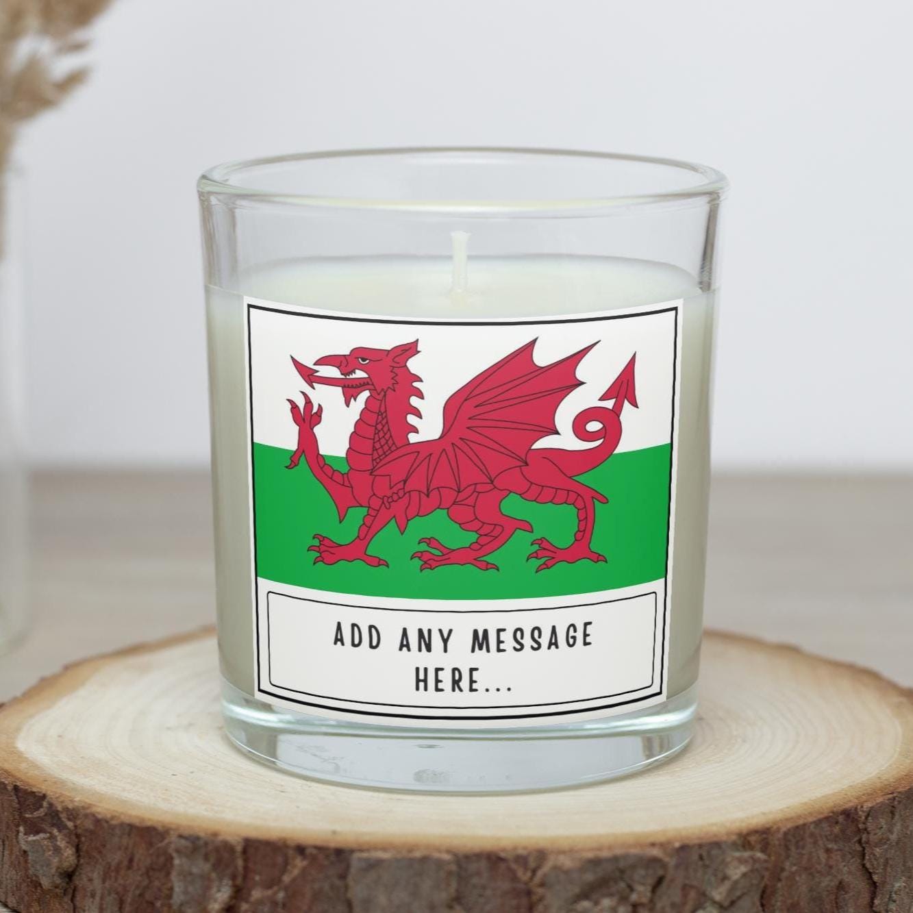 Wales Personalised Candle | Flag of Wales | Gift for Welsh | St David's Day | Funny Wales Gift | Welsh Flag patriotic | Wales Flag Message Etsy