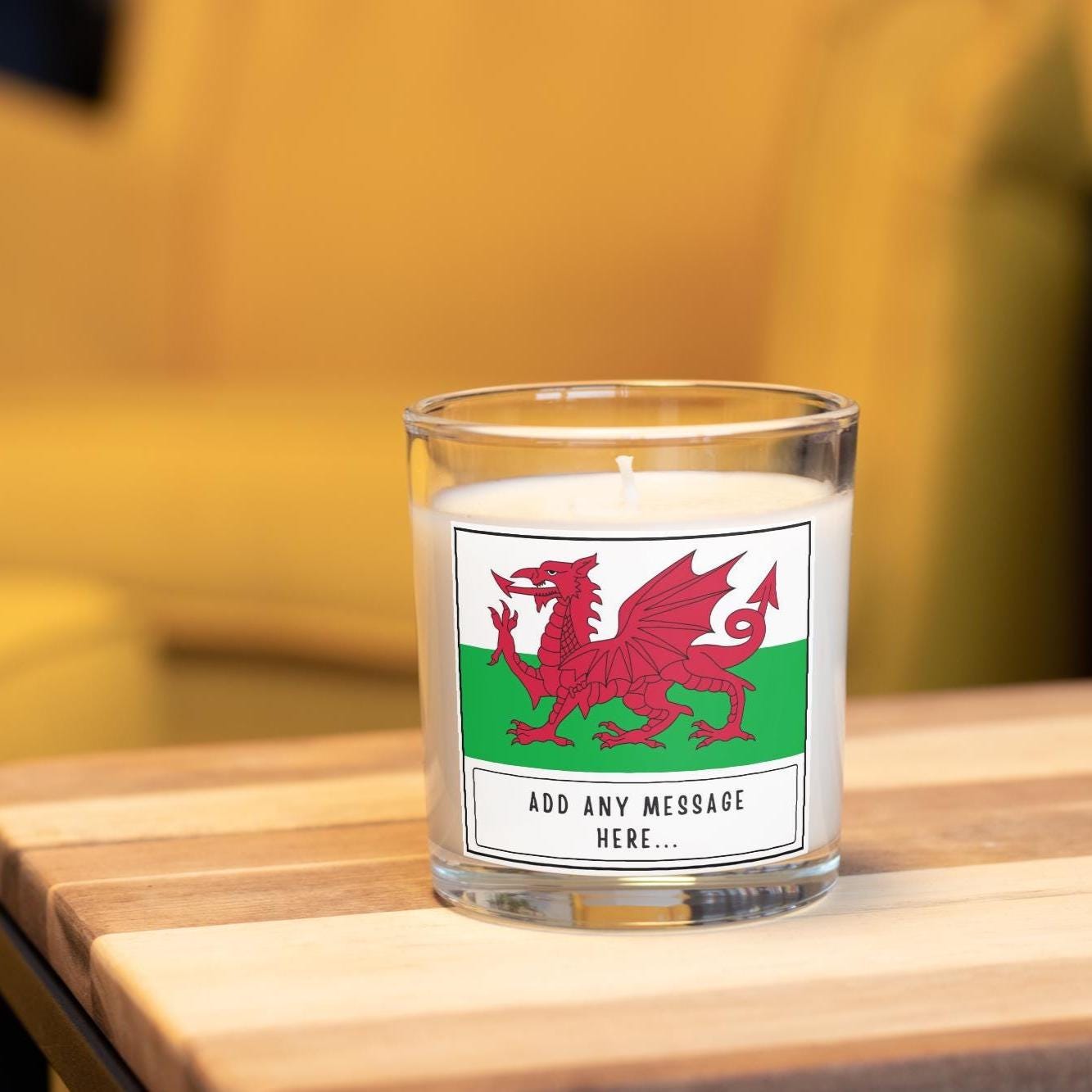 Wales Personalised Candle | Flag of Wales | Gift for Welsh | St David's Day | Funny Wales Gift | Welsh Flag patriotic | Wales Flag Message Etsy