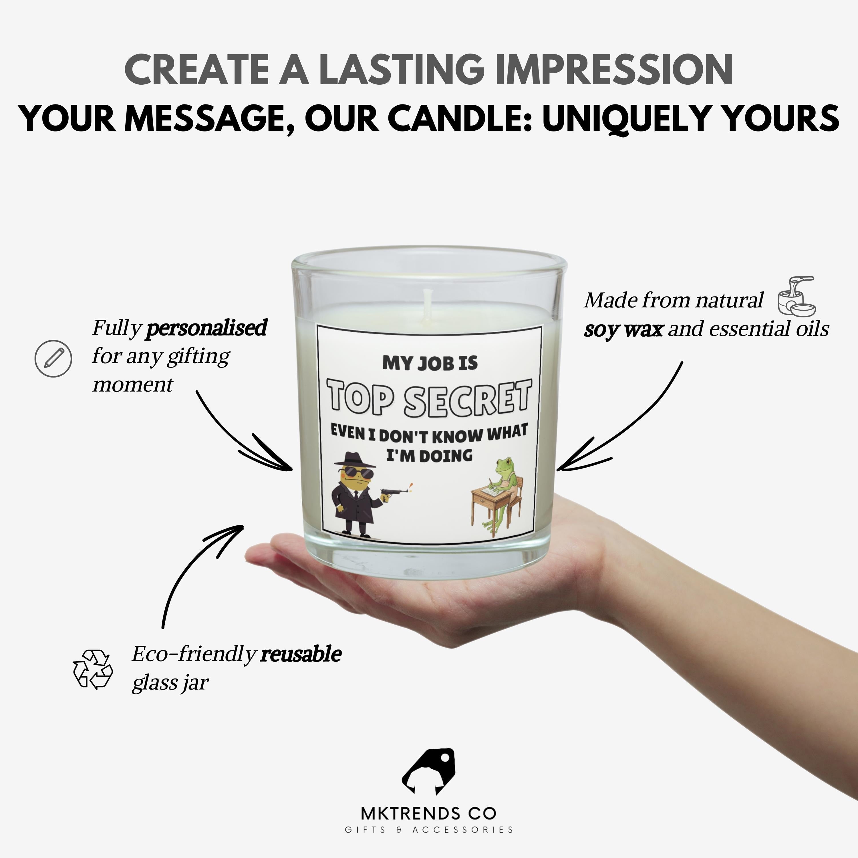 Funny Don't Know What I'm Doing Personalised Candle | Novelty Top Secret Job Office Banter Candle Gift Etsy
