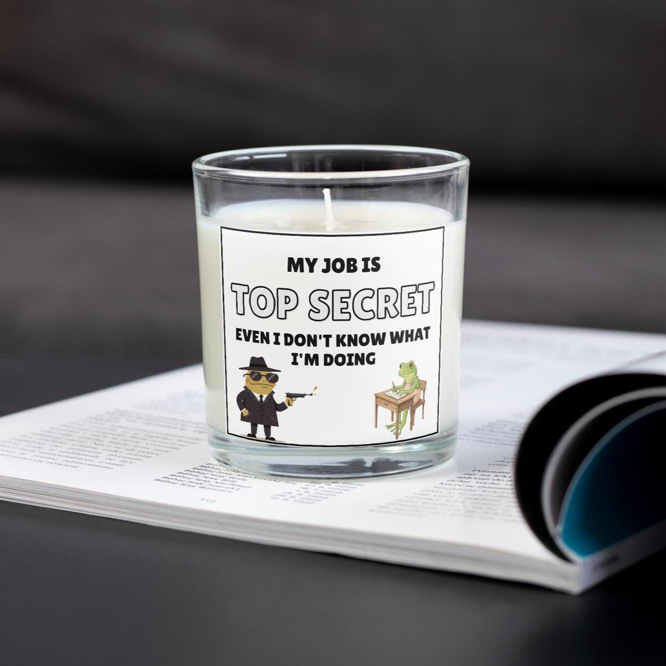 Funny Don't Know What I'm Doing Personalised Candle | Novelty Top Secret Job Office Banter Candle Gift Etsy