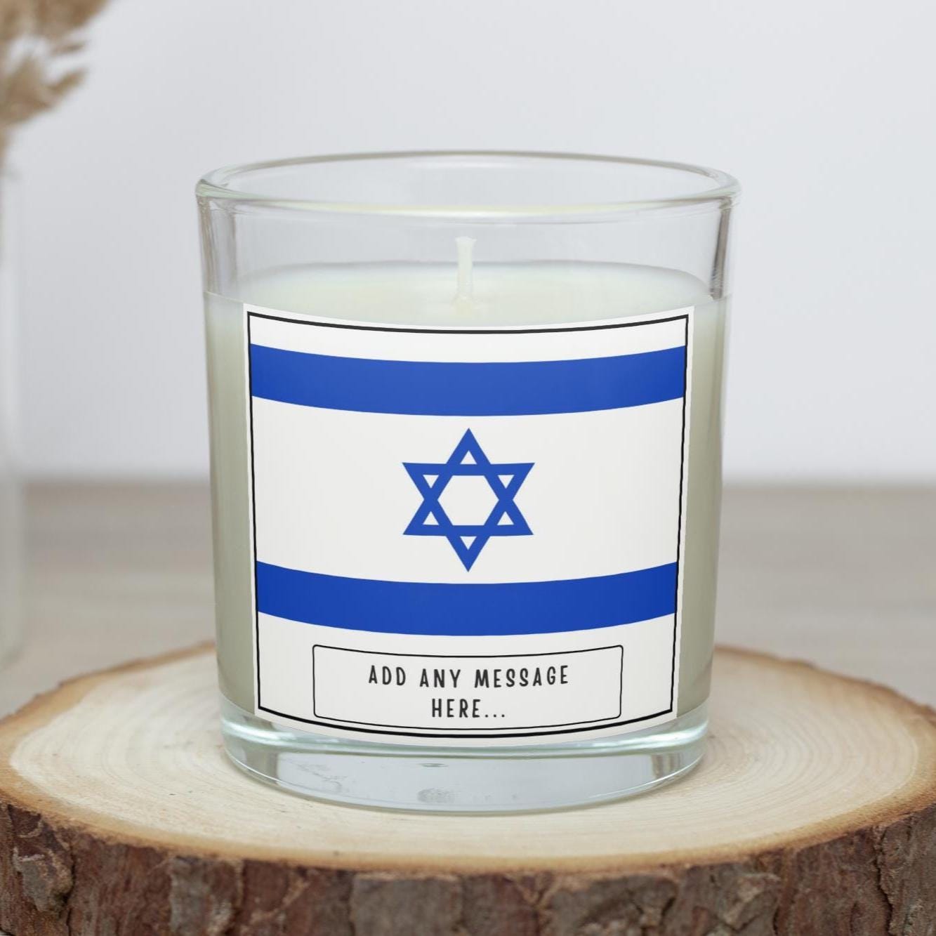 Israel Personalised Candle | Flag of Israel | Gift for Jewish Person | Israeli Home Décor | Israel Message Gift | Israel Culture Candle Gift Etsy