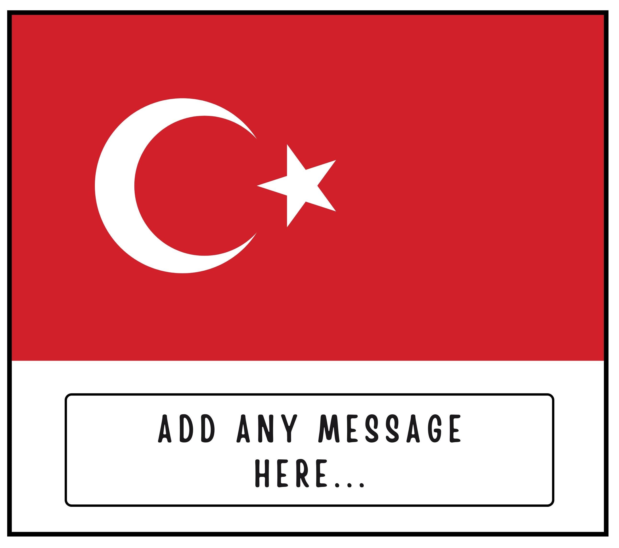 Turkey Personalised Candle | Turkish Flag | Gift for Turkish Friend | Turkey Message | Flag of Turkey | Turkish Home Décor | Custom Turkish Etsy
