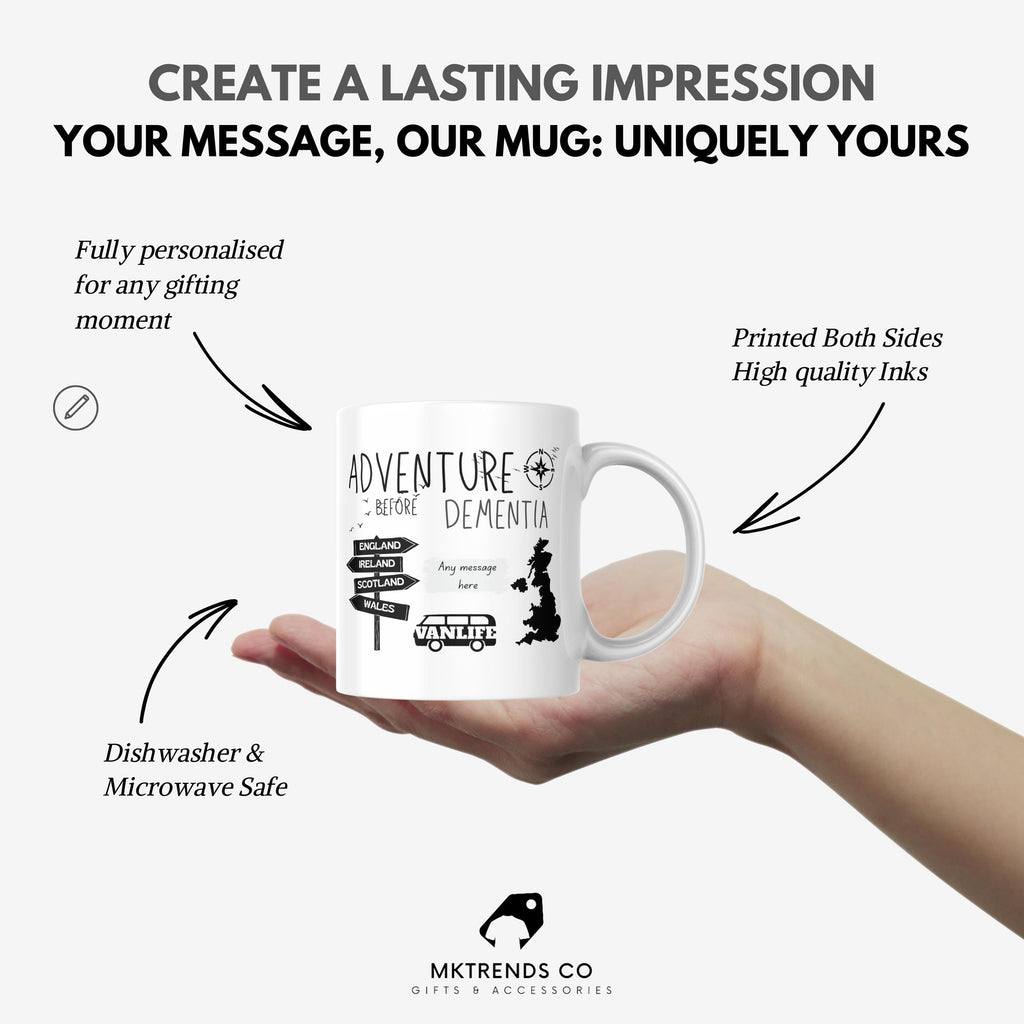 Adventure Before Dementia Mug | Personalised Motorhome Gift | Caravan Coffee Cup | Vanlife Present | UK Travel Mug | Funny Touring Gift Etsy