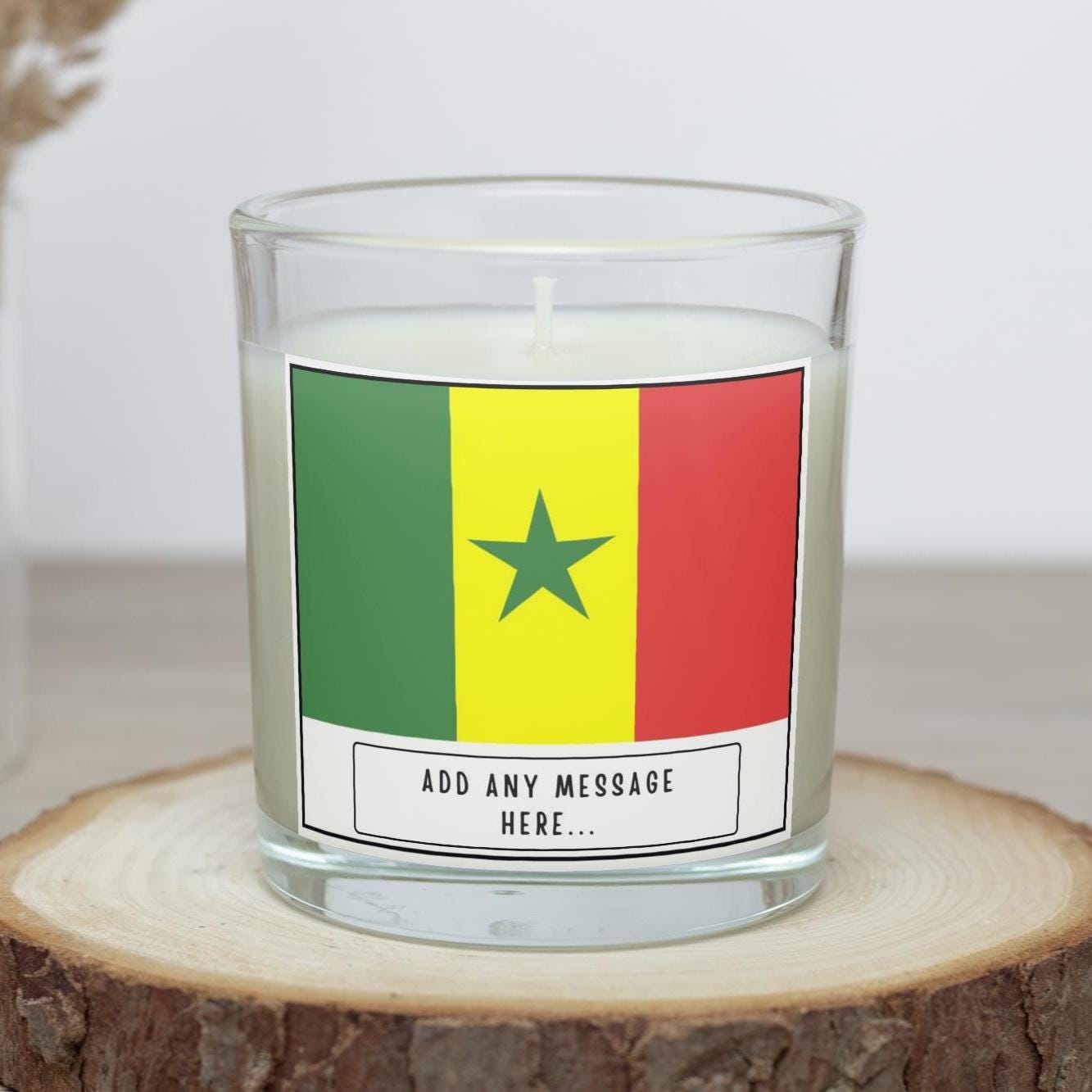 Senegal Personalised Candle | Flag of Senegal | Gift for Senegalese Friend | Senegal Home Décor | Custom Senegal Gift | Personalised Message Etsy