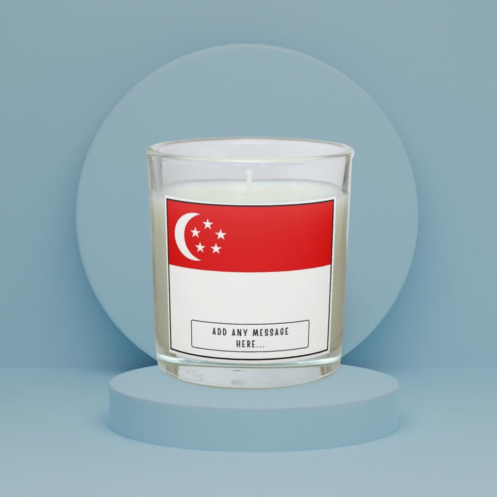 Singapore Personalised Candle | Flag of Singapore | Gift for Singaporean Friend | Singapore Home Décor | Hari Merdeka | Custom Message Gifts Etsy