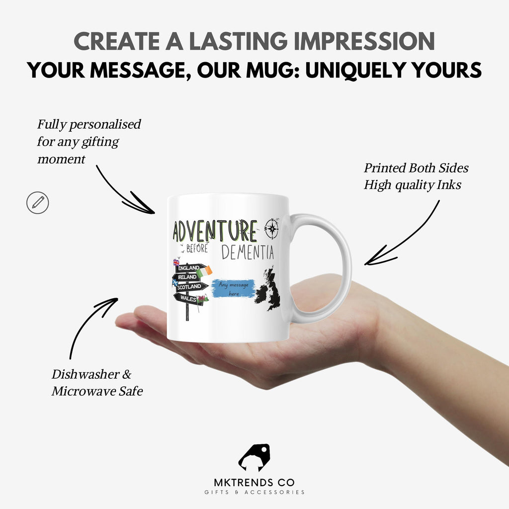 Adventure Before Dementia Mug | Personalised Motorhome Gift | Funny Vanlife Present | UK Travel Mug | Caravan Coffee Cup | Custom Message Etsy