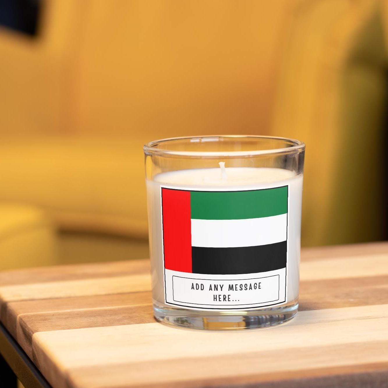 UAE Personalised Candle | United Arab Emirates Flag | UAE Flag Gift | Gift for Emirati | UAE Home Décor | Emirati Culture Gift | Custom Gift Etsy