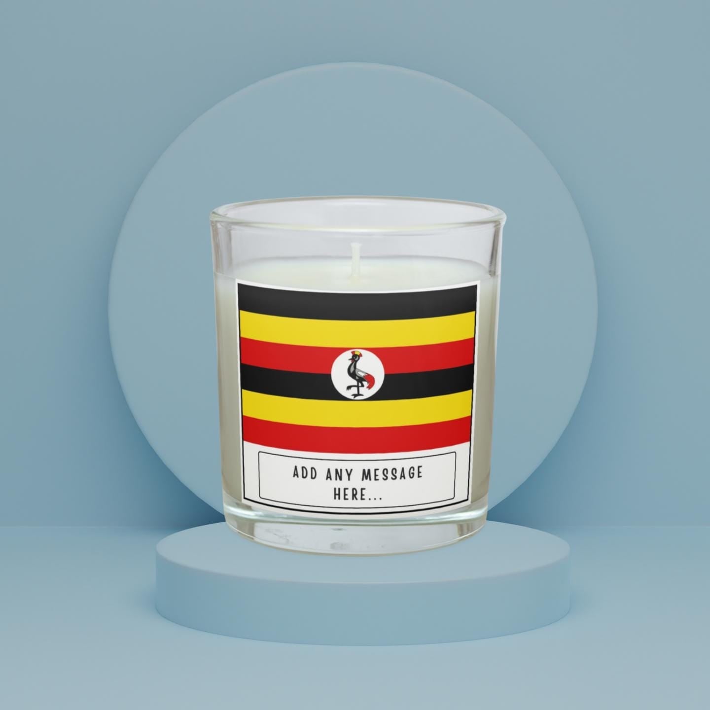 Uganda Personalised Candle | Flag of Uganda | Ugandan Flag Gift | Gift for Ugandan | Uganda Home Décor | Ugandan Culture Gift | Custom Gift Etsy