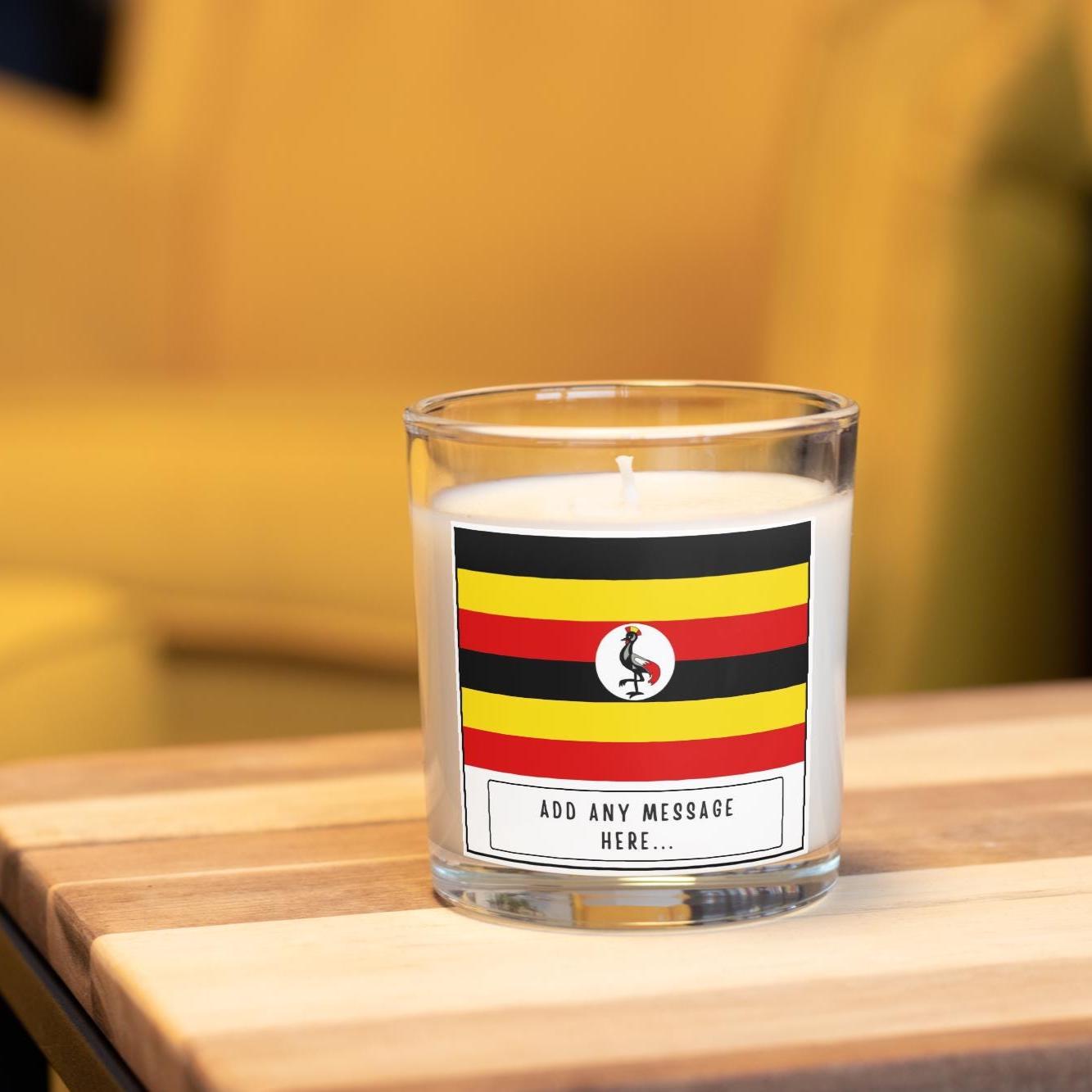 Uganda Personalised Candle | Flag of Uganda | Ugandan Flag Gift | Gift for Ugandan | Uganda Home Décor | Ugandan Culture Gift | Custom Gift Etsy