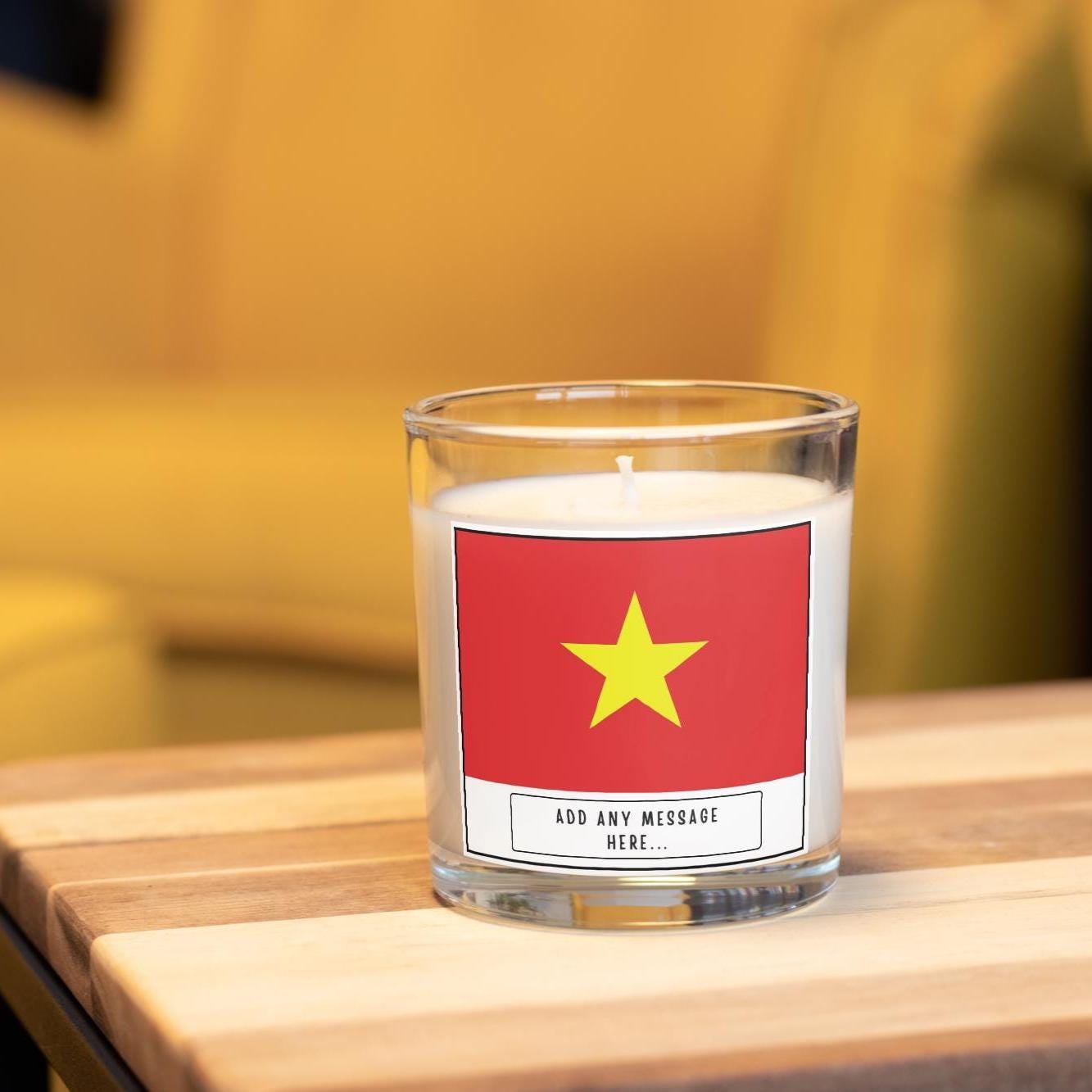 Vietnam Personalised Candle | Flag of Vietnam | Vietnamese Flag | Gift for Vietnamese | Vietnam Home Décor | Custom Vietnam Message Gift Etsy