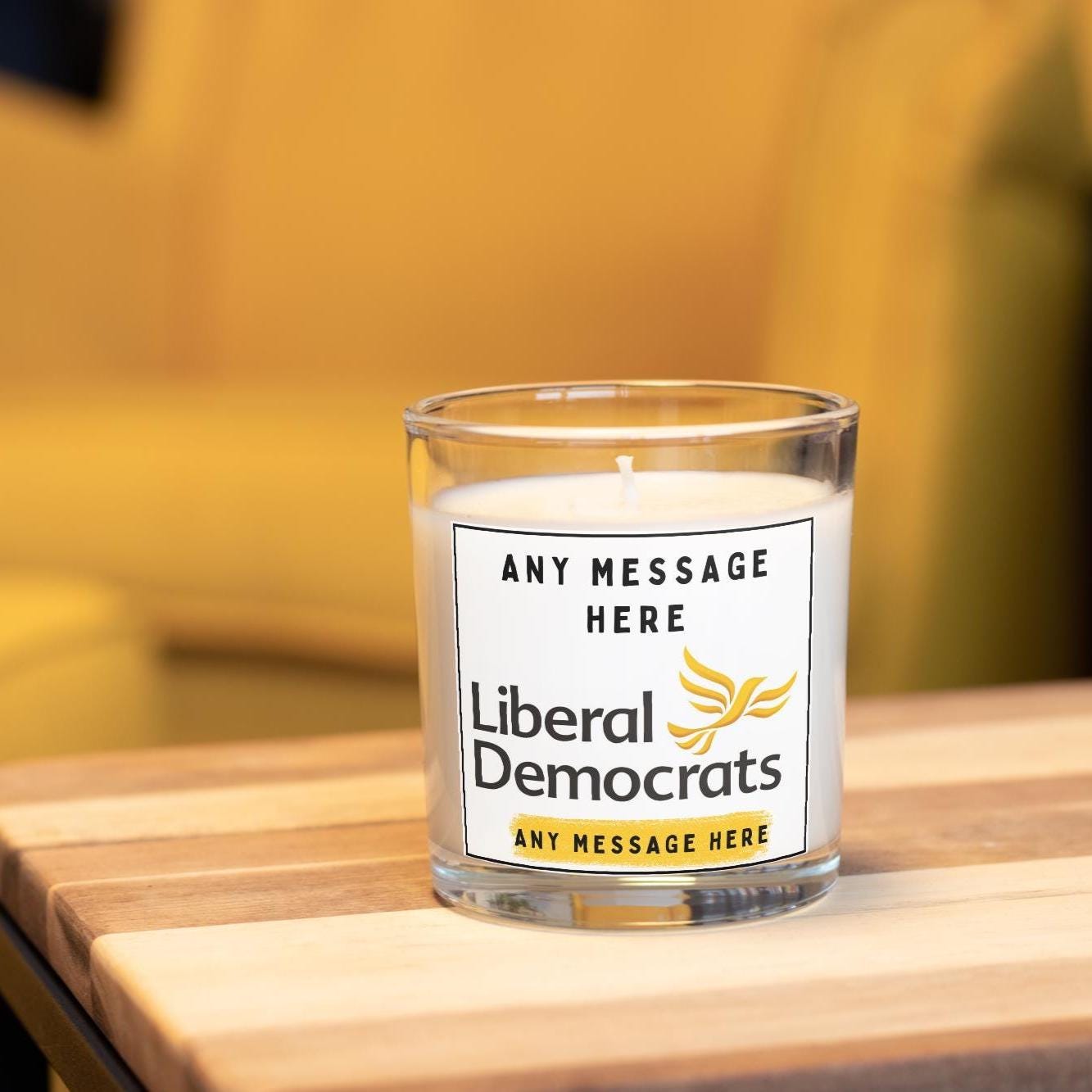 Liberal Democrats: Custom Message Personalised Candle | Lib Dem Supporter Message Soy Wax Candle Gift Etsy