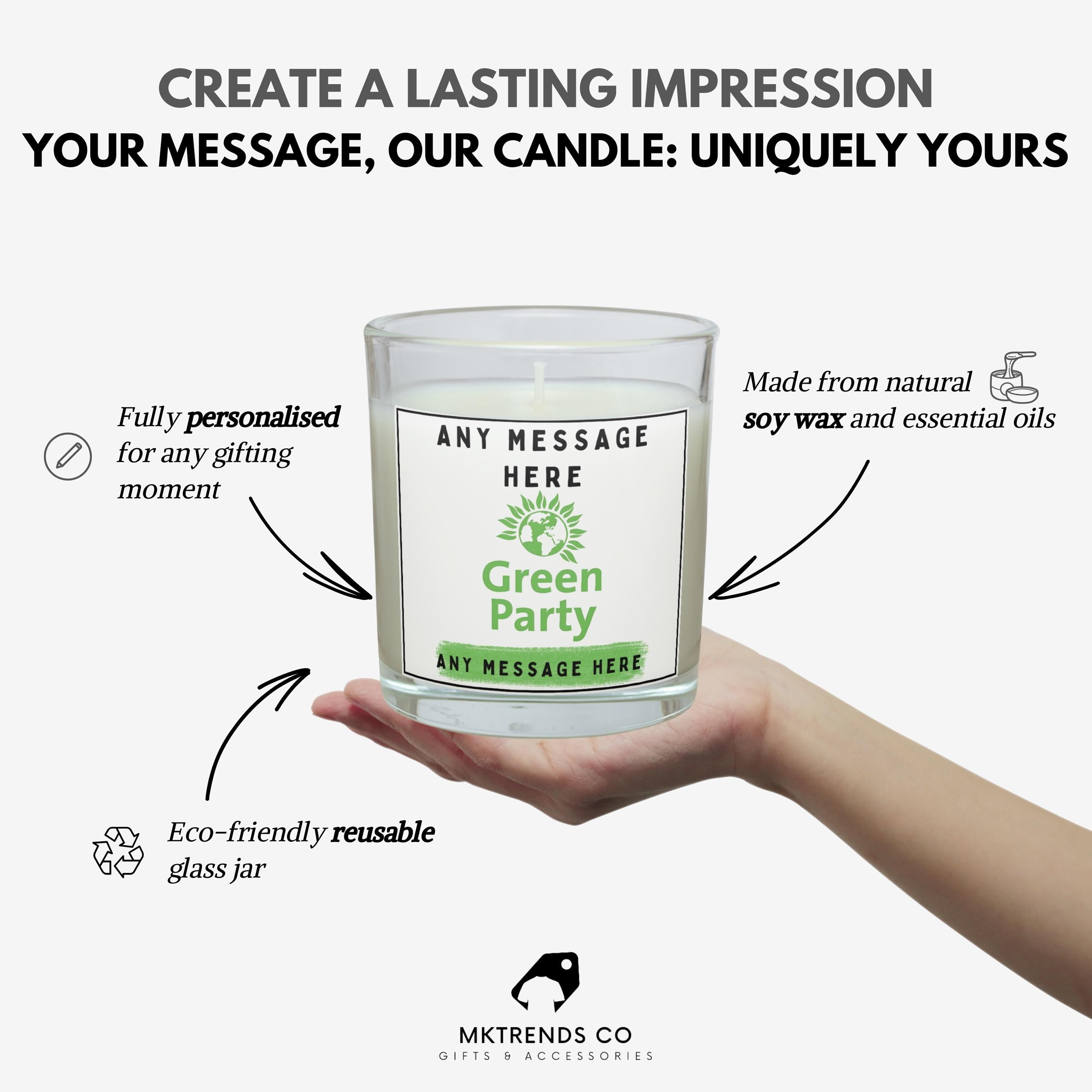 Personalised Green Party Soy Wax Candle: Eco-Friendly Political Gift Etsy