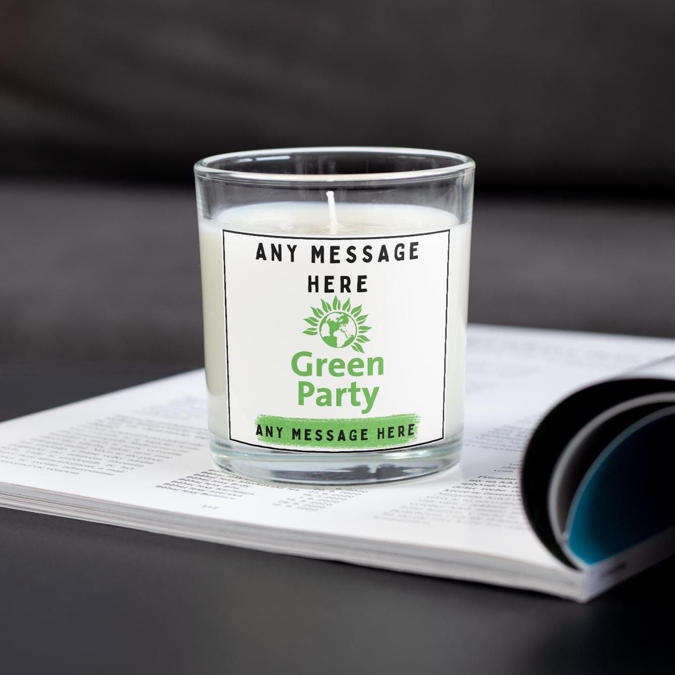 Personalised Green Party Soy Wax Candle: Eco-Friendly Political Gift Etsy