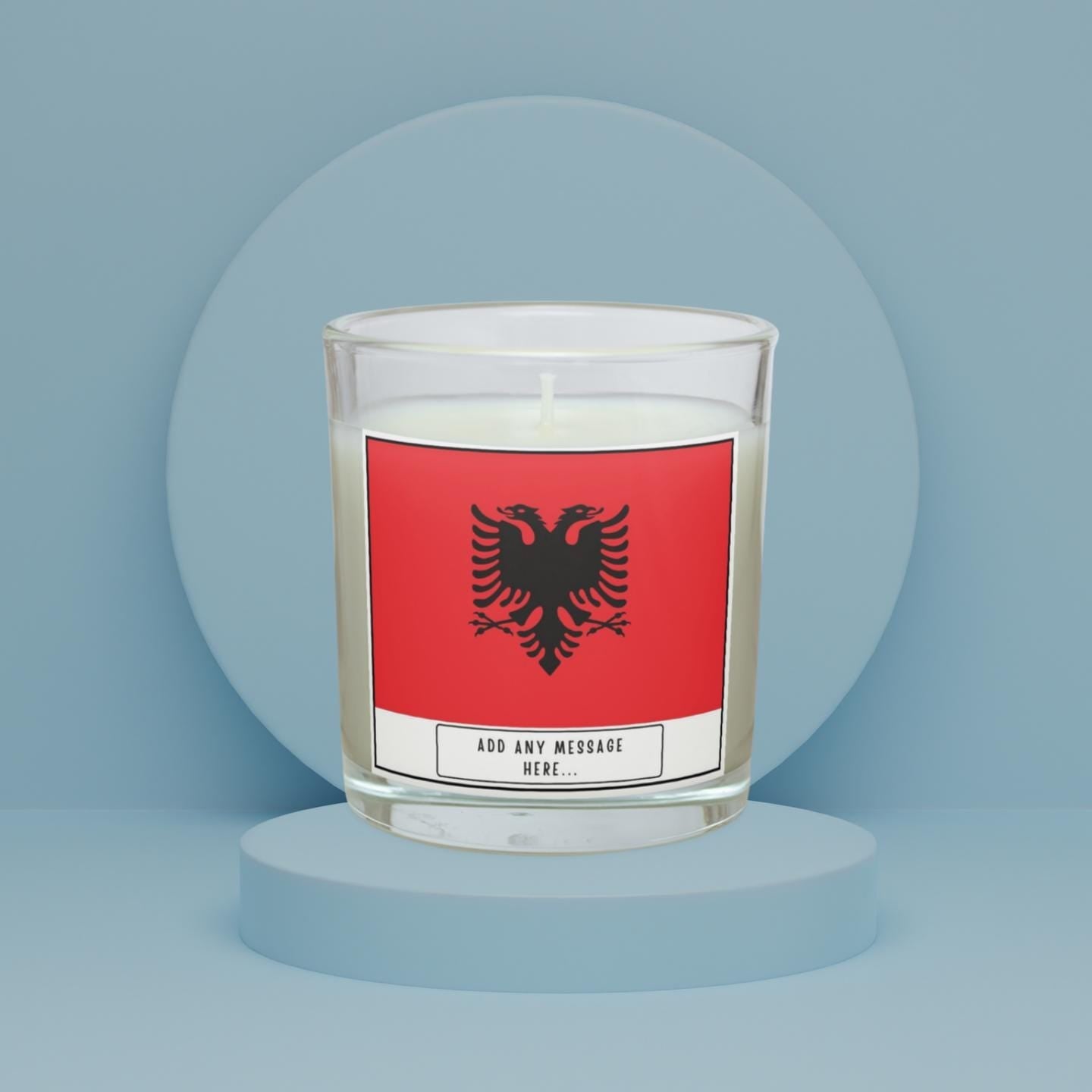 Albania Personalised Candle | Flag of Albania | Gift for Albanian | Albanian Flag | Missing Albania | Albanian Home Décor | Custom Albania Etsy