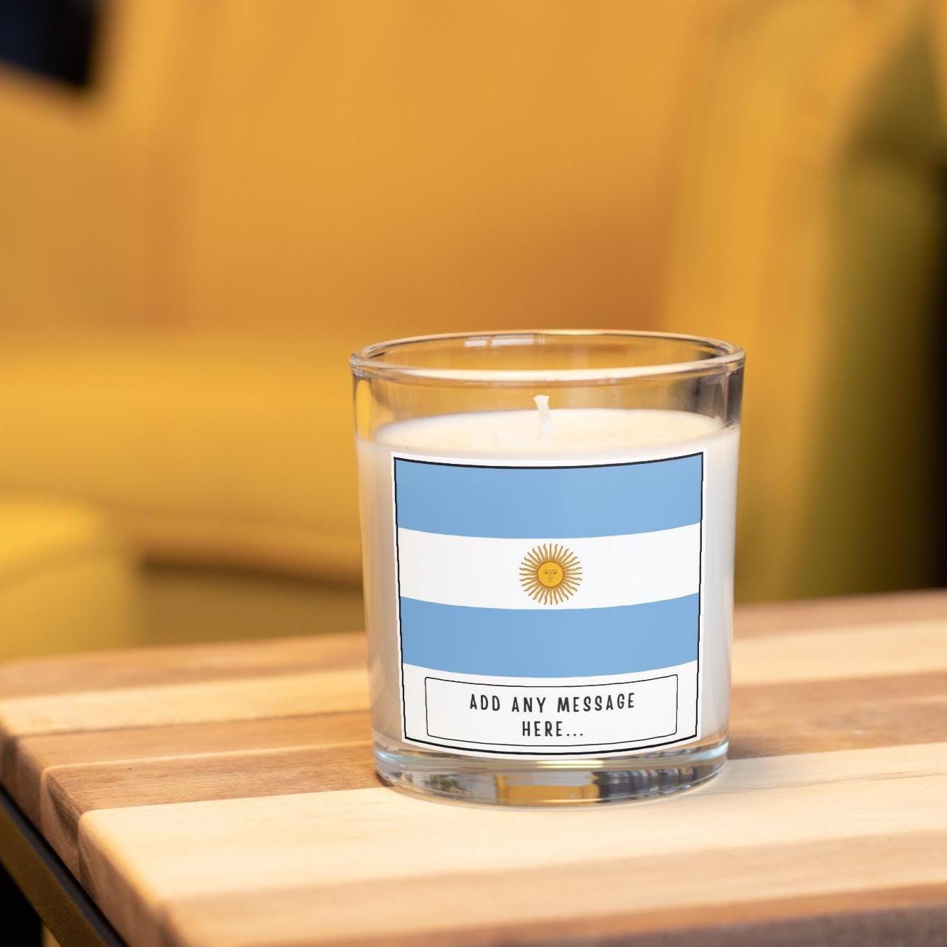 Argentina Personalised Candle | Flag of Argentina | Gift for Argentinian | Argentinian Home Décor | Argentinian Flag | Custom Argentina Gift Etsy