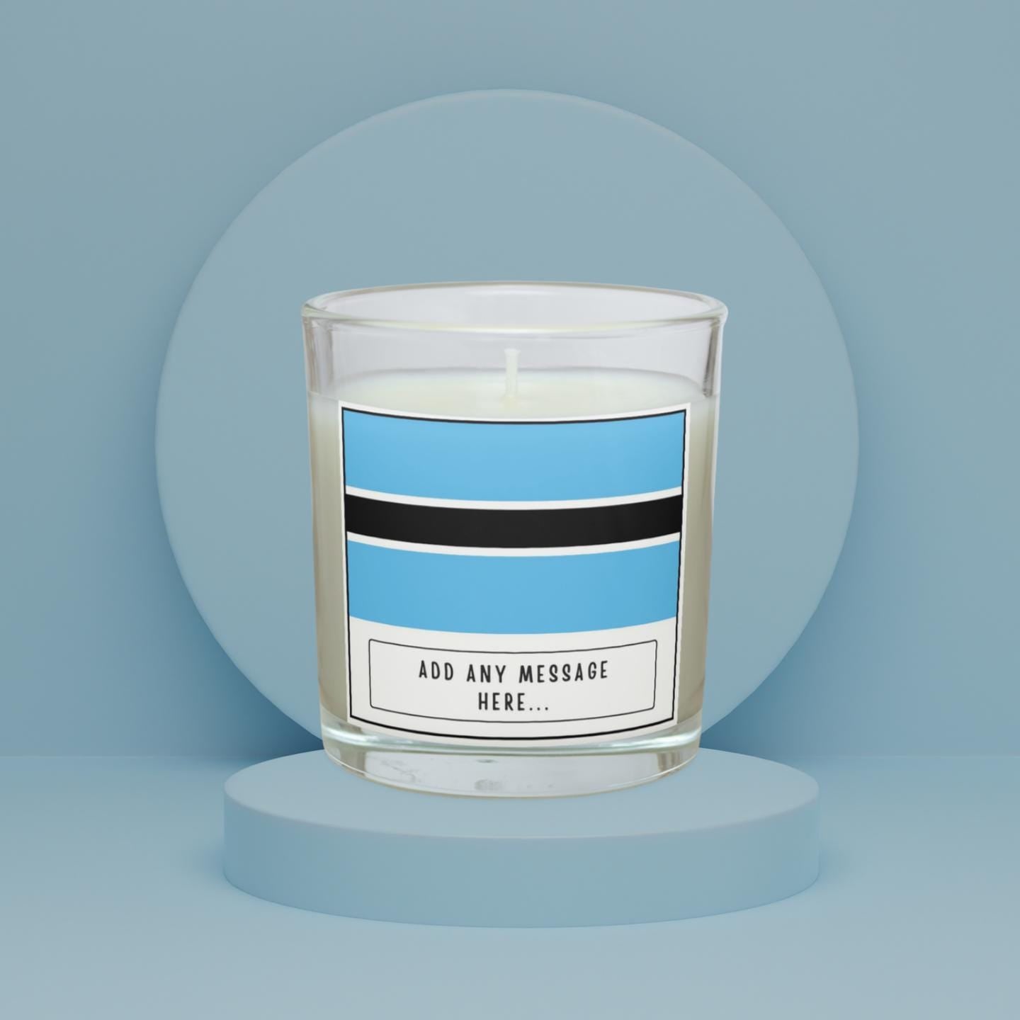 Botswana Personalised Candle | Flag of Botswana | Gift for Botswanan | Botswanan Flag Message Candle | Custom Botswanan Message Candle Gifts Etsy