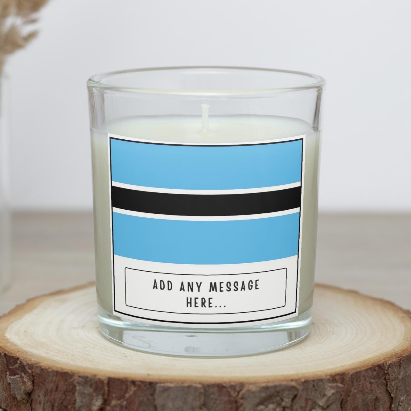 Botswana Personalised Candle | Flag of Botswana | Gift for Botswanan | Botswanan Flag Message Candle | Custom Botswanan Message Candle Gifts Etsy