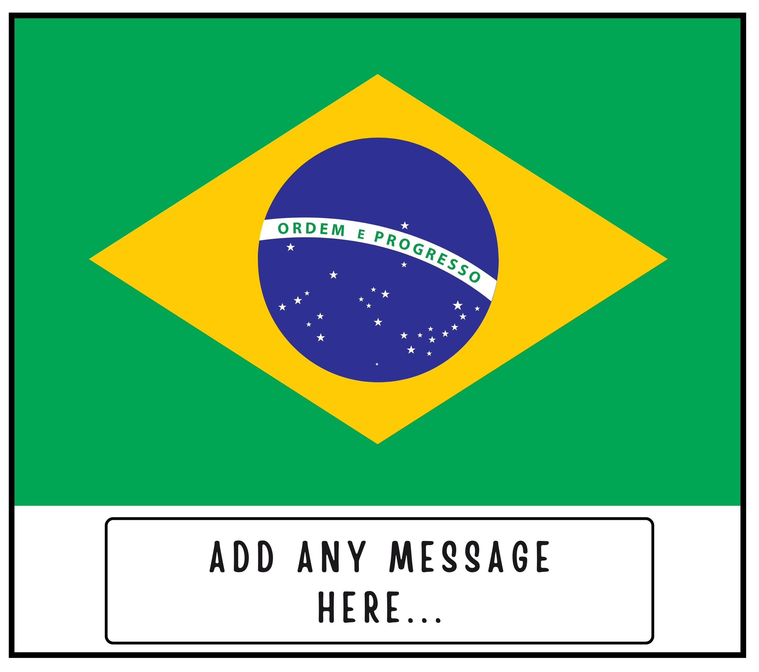 Brazil Personalised Candle | Flag of Brazil | Brazilian Flag Message | Custom Brazil Message Gift | Brazil Home Décor | Gift for Brazilian Etsy