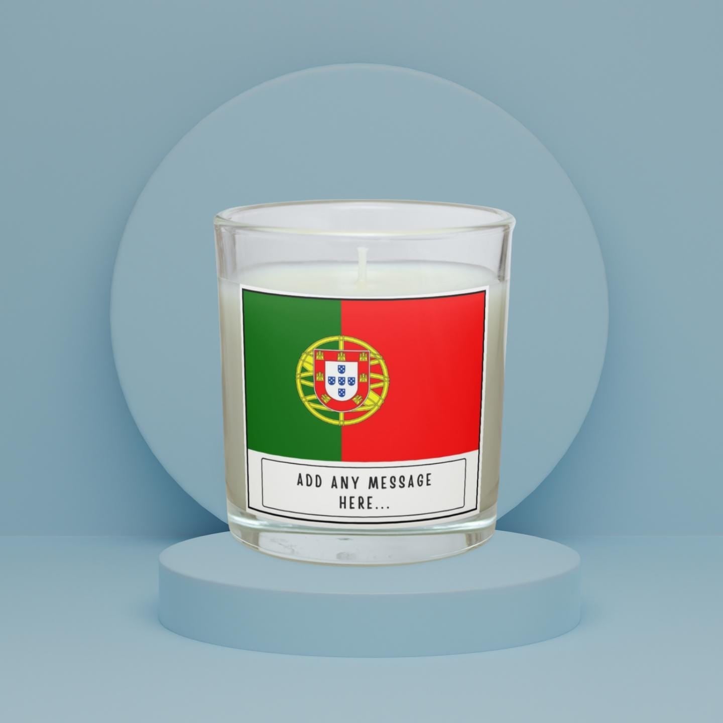 Portugal Personalised Candle | Flag of Portugal | Portuguese Flag Message | Gift for Portuguese | Custom Portuguese Message | Portugal Flag Etsy