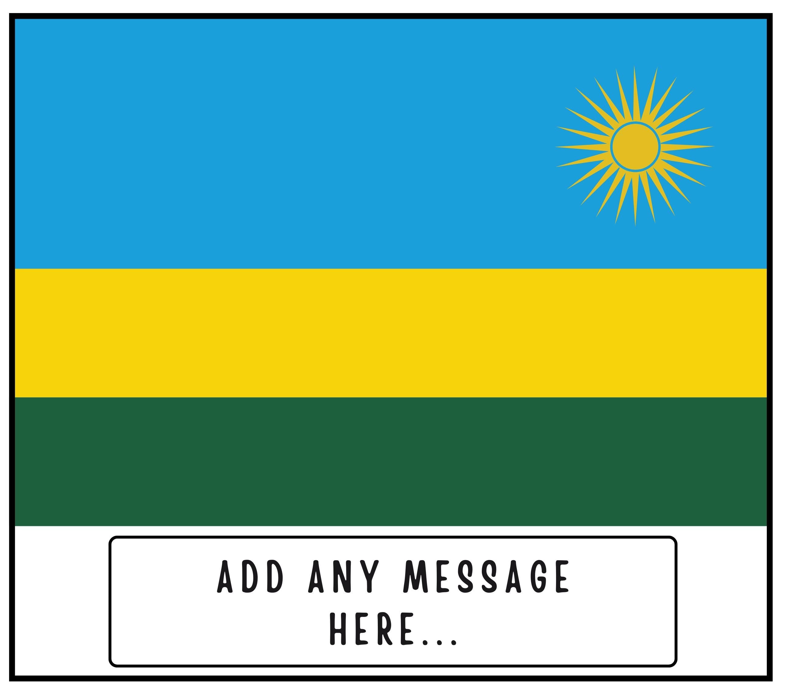 Rwanda Personalised Candle | Flag of Rwanda | Rwandan Flag Gift | Custom Rwandan Message Candle | Rwanda Heritage Gift | Rwandan Home Décor Etsy