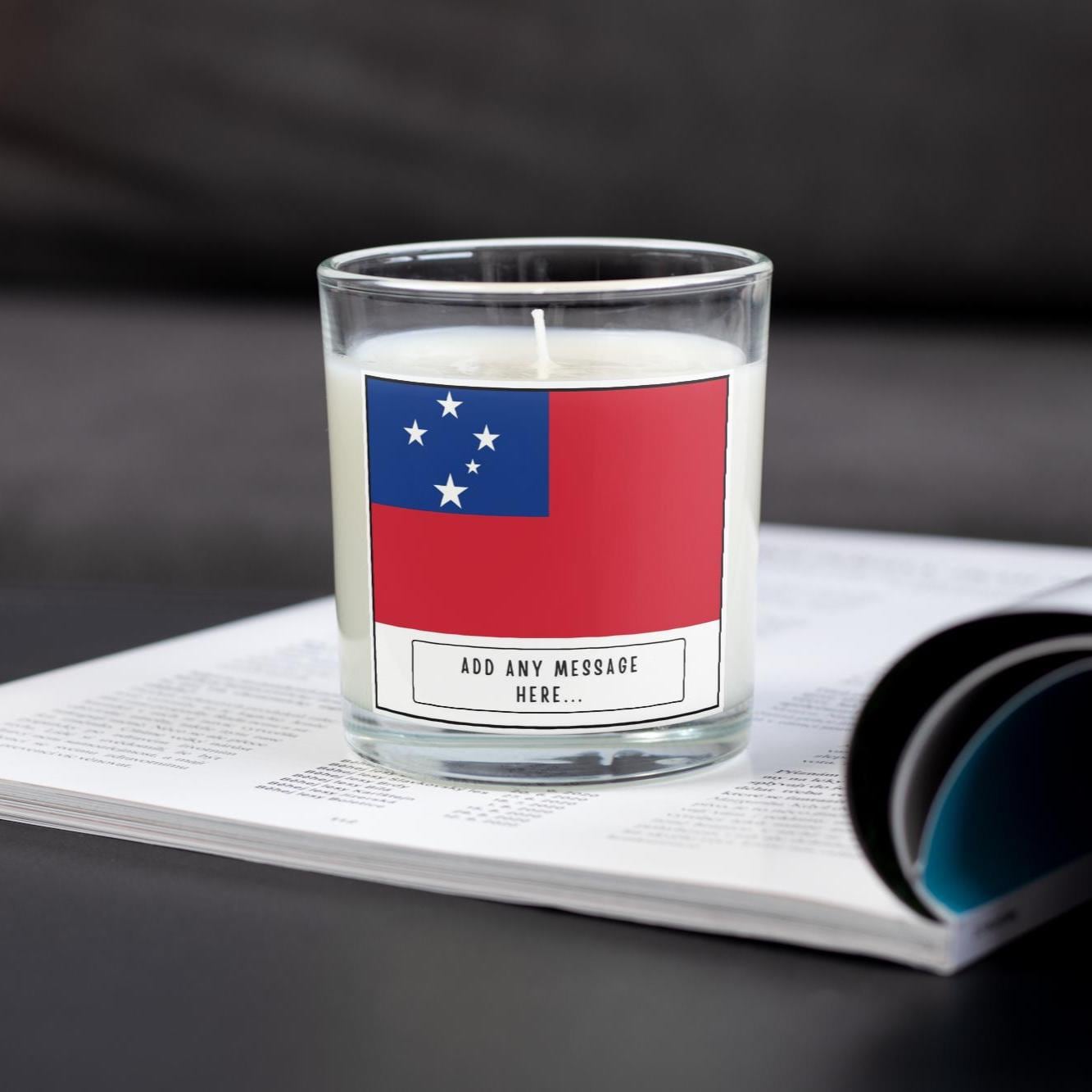 Samoa Personalised Candle | Flag of Samoa | Samoan Flag | Gift for Samoan | Samoan Culture | Samoan Heritage | Custom Samoa Message Candle Etsy