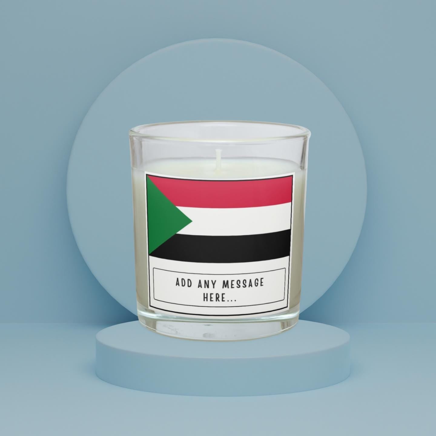 Sudan Personalised Candle | Sudan Heritage Candle | Flag of Sudan | Sudanese Flag Gift | Custom Message Gift | Sudanese Home Décor Candle Etsy