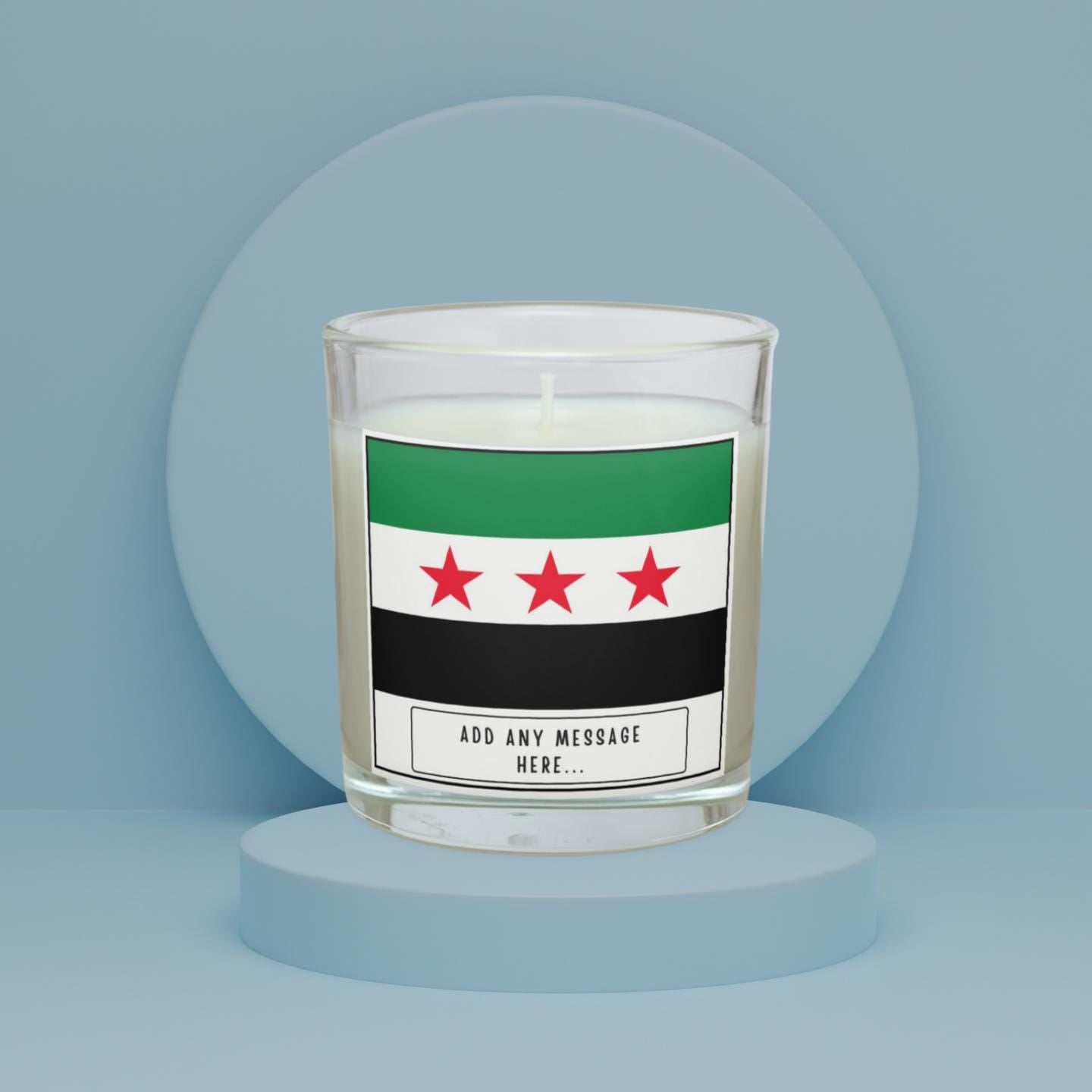 Syria Personalised Candle | Syrian Heritage Gift | Flag of Syria | Syrian Flag Candle | Custom Gift for Syrian | Syrian Home Décor Candle Etsy
