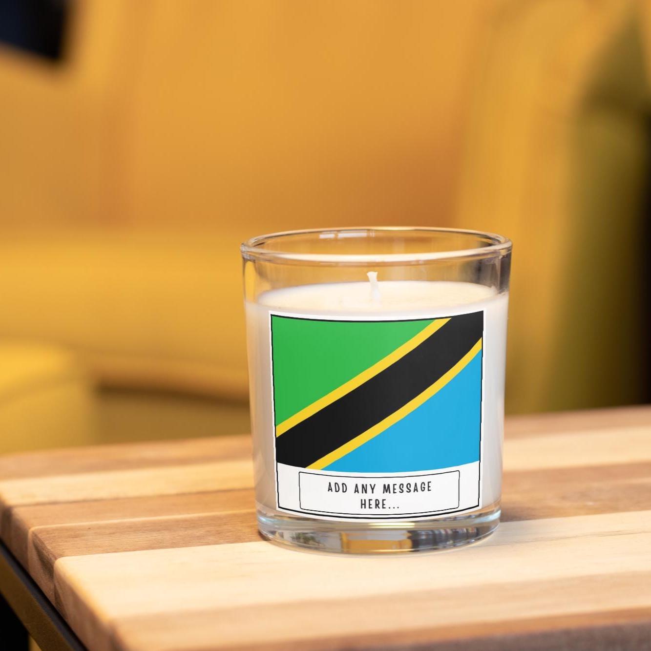 Tanzania Personalised Candle | Flag of Tanzania | Tanzanian Flag Gift | Gift for Tanzanian | Tanzanian Home Décor | Tanzania Culture Candle Etsy