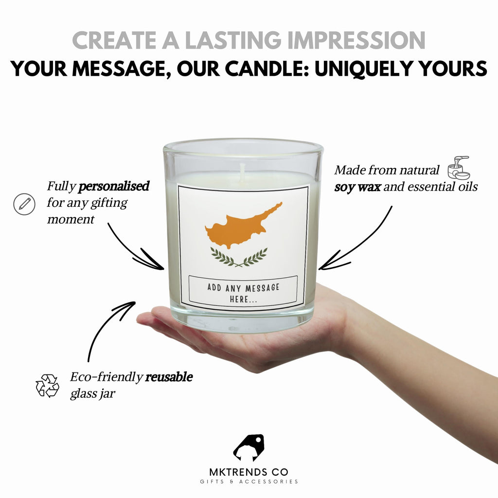 Cyprus Personalised Candle | Flag of Cyprus | Cyprus Flag Candle | Custom Cyprus Gift | Gift for Cypriot | Cyprus Home Décor Candle Gift Etsy