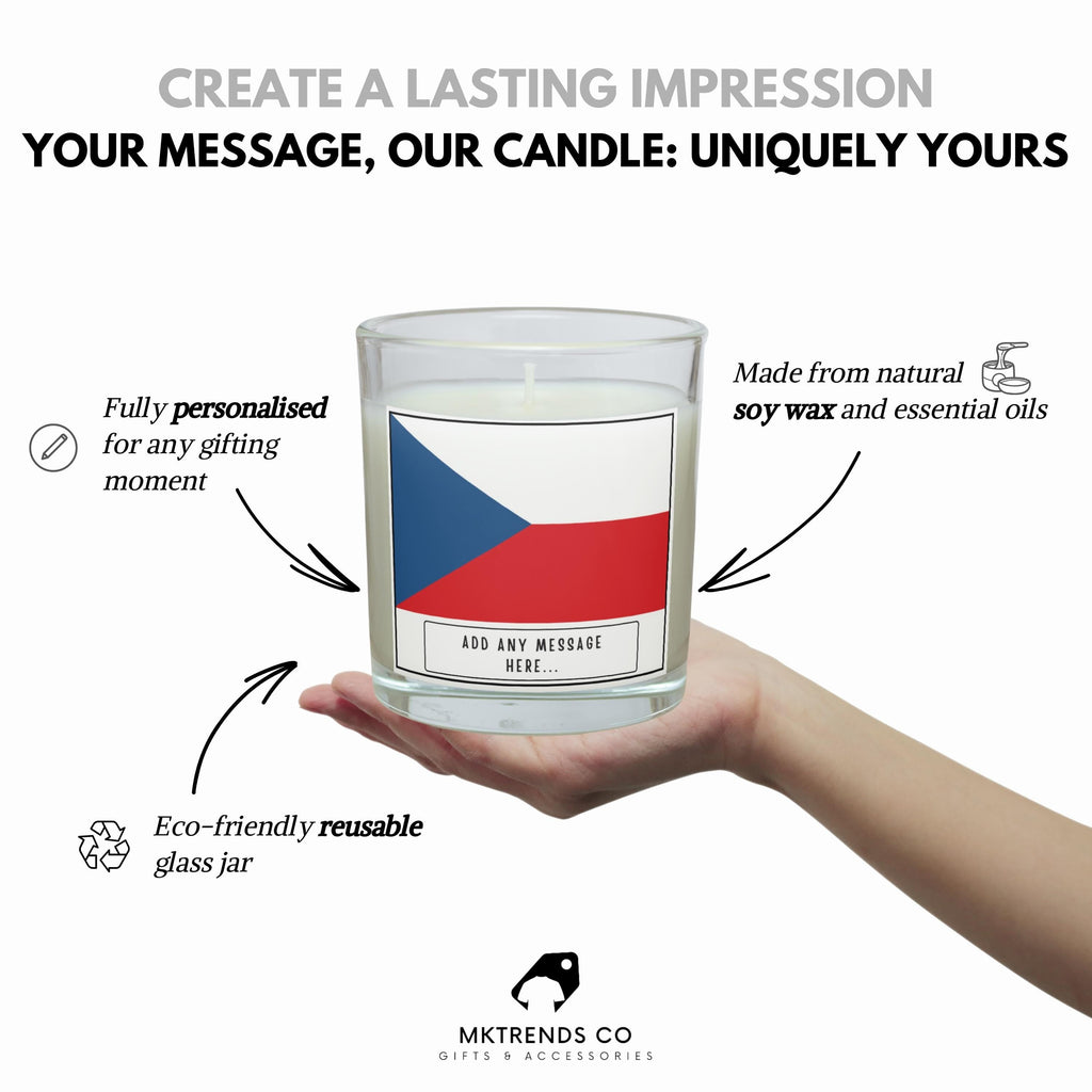 Czech Republic Personalised Candle | Flag of Czech Republic | Czech Flag Gift | Custom Czech Message Candle | Custom Gift for Czech Friend Etsy